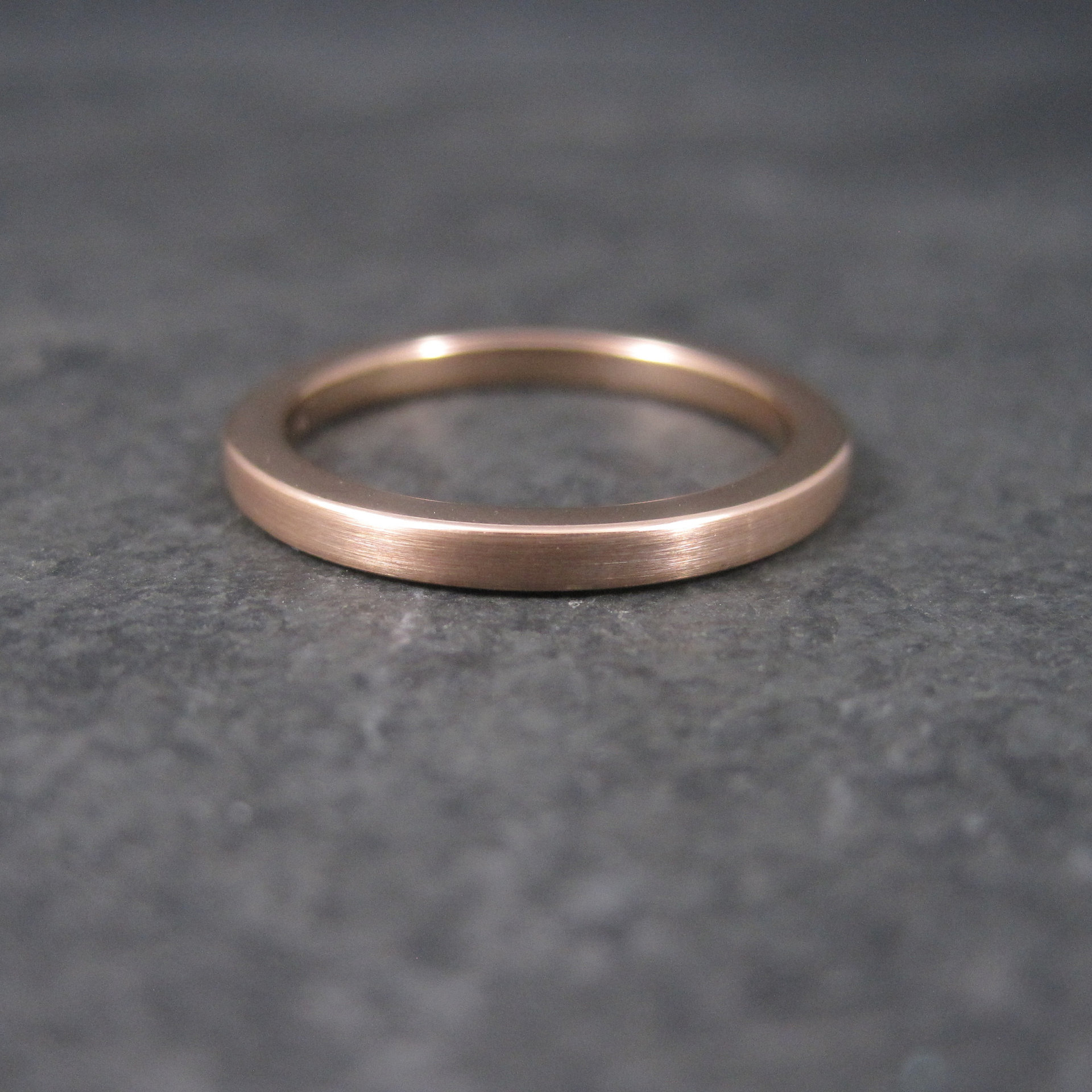 Old New 2mm Rose Gold Tungsten Band Ring