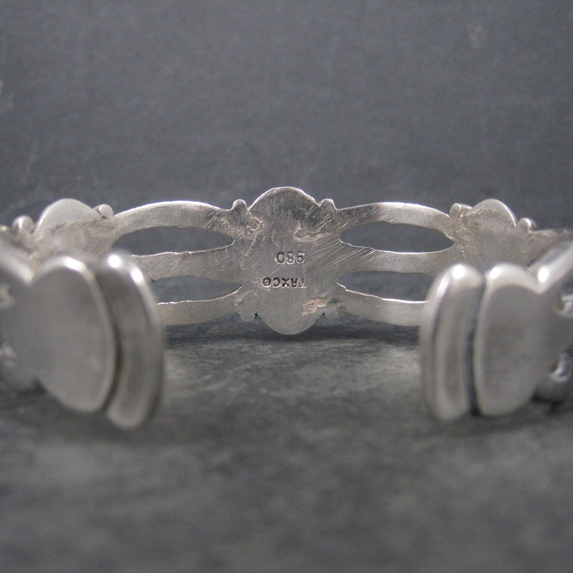 Vintage Mexican 980 Silver Cuff Bracelet 6.5 Inches