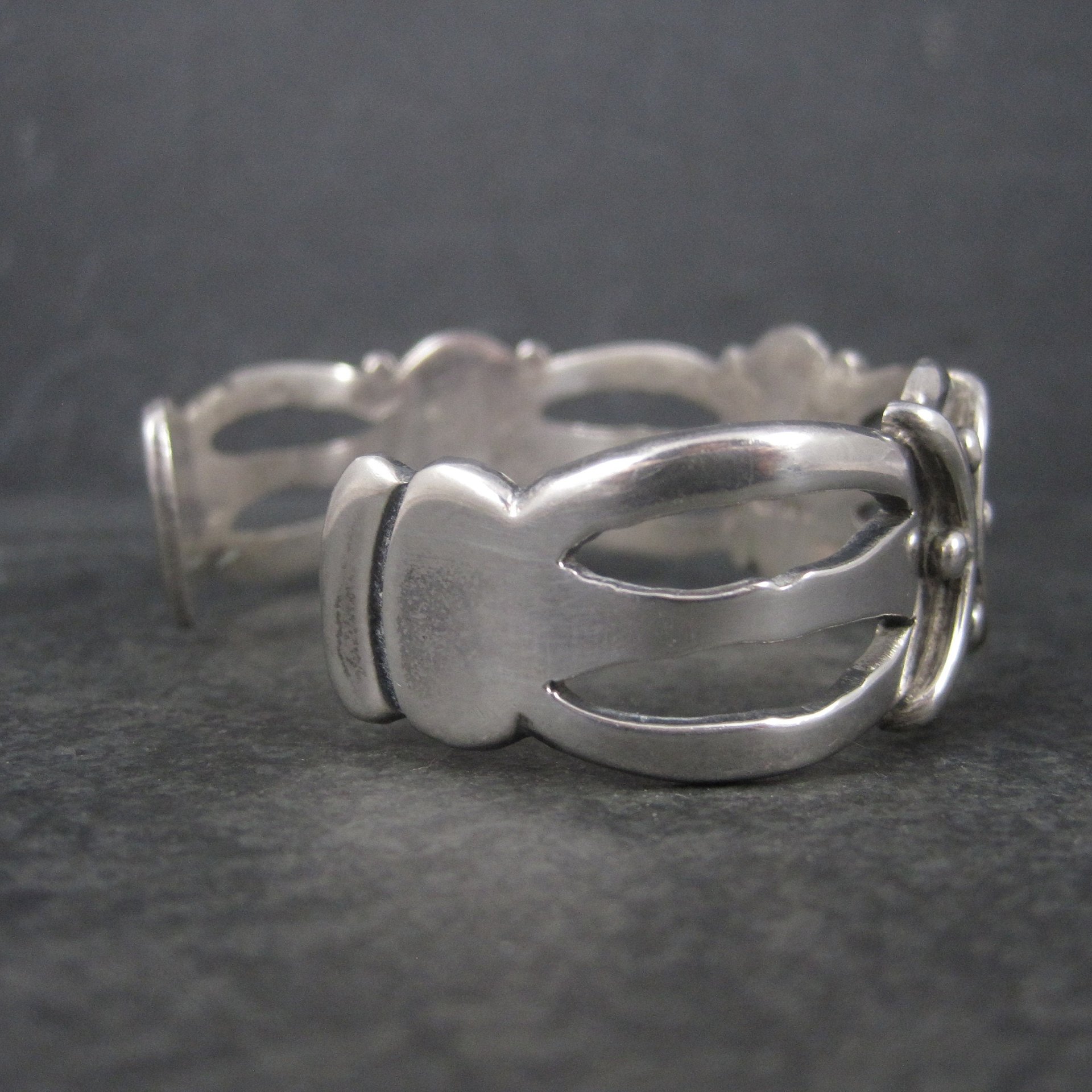 Vintage Mexican 980 Silver Cuff Bracelet 6.5 Inches