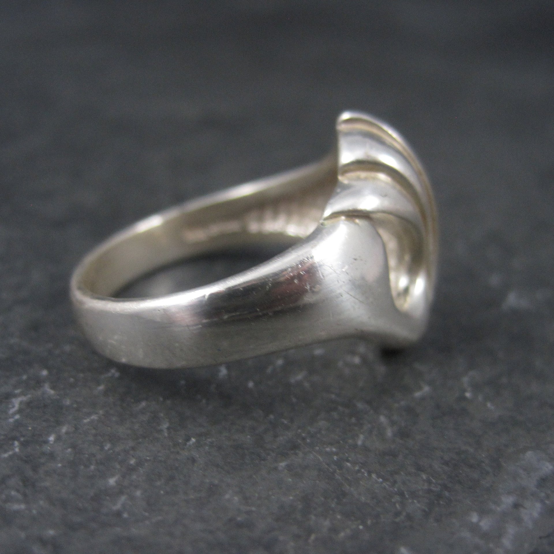 Vintage Modernist Sterling Tulip Ring Size 10