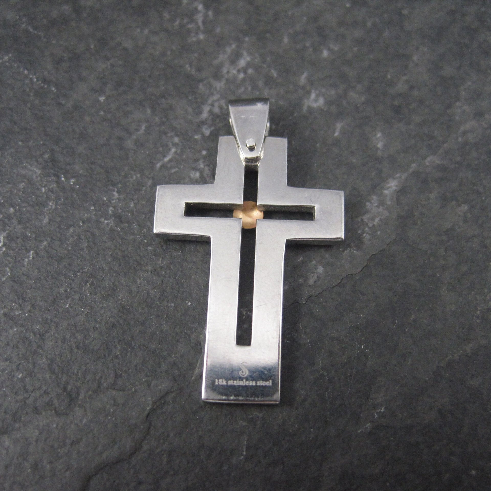 Stainless Steel 18K Gold Cross Pendant