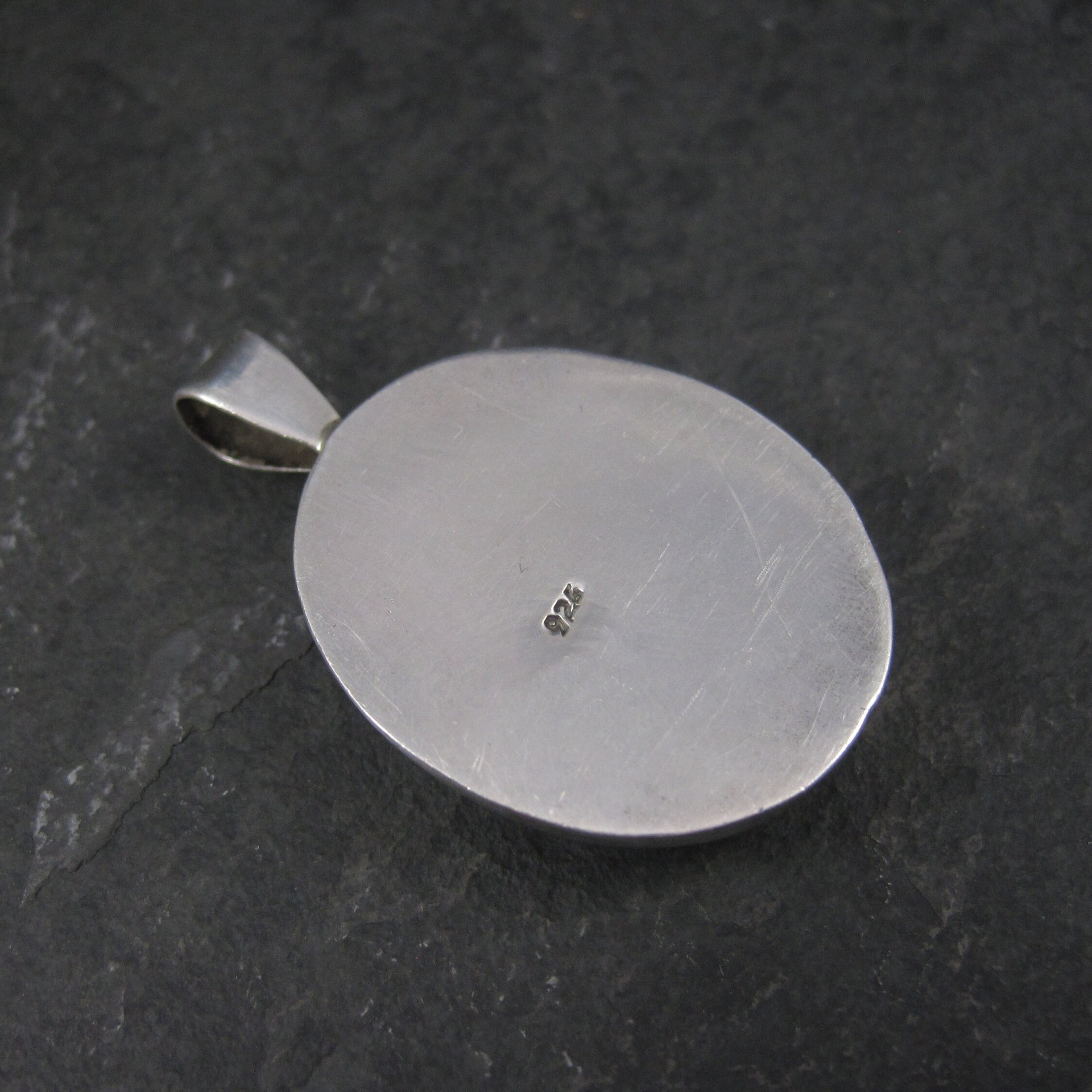 Vintage Domed Modernist Sterling Oval Pendant