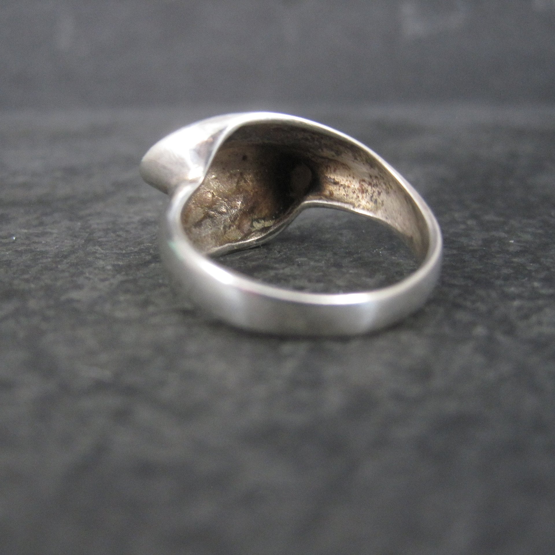 Vintage Sterling Flower Petal Crossover Ring Size 7