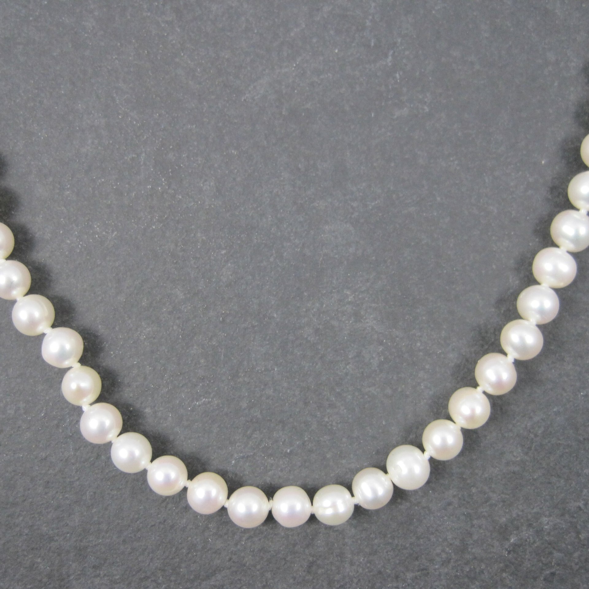 Vintage Freshwater Pearl Necklace Earrings Jewelry Set 18 Inches