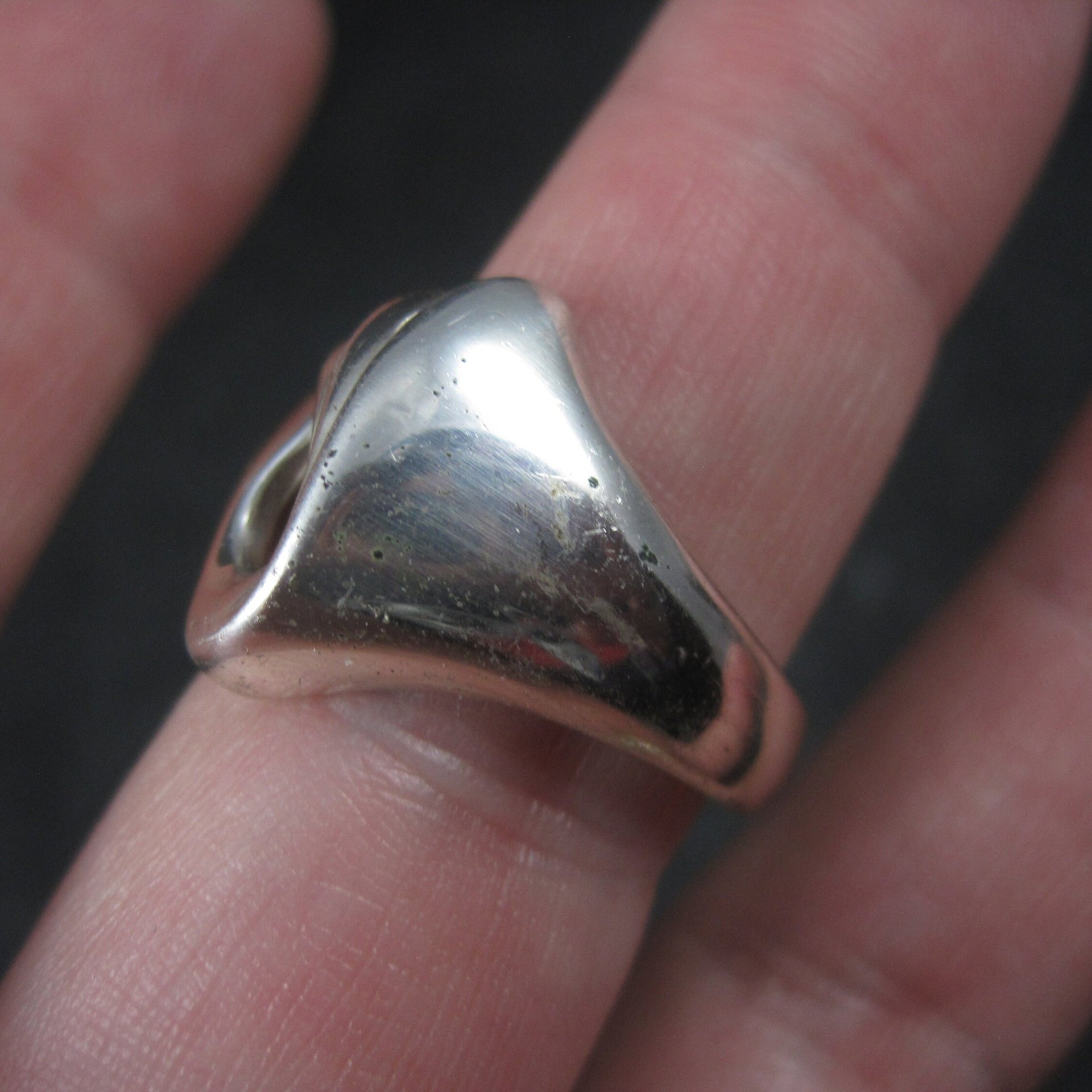 Vintage Modernist Sterling Tulip Ring Size 10