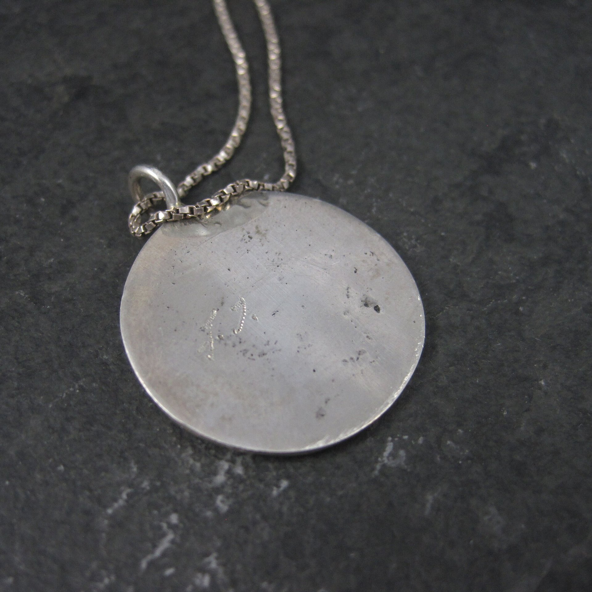 Vintage Sterling Praying Hands Pendant Necklace