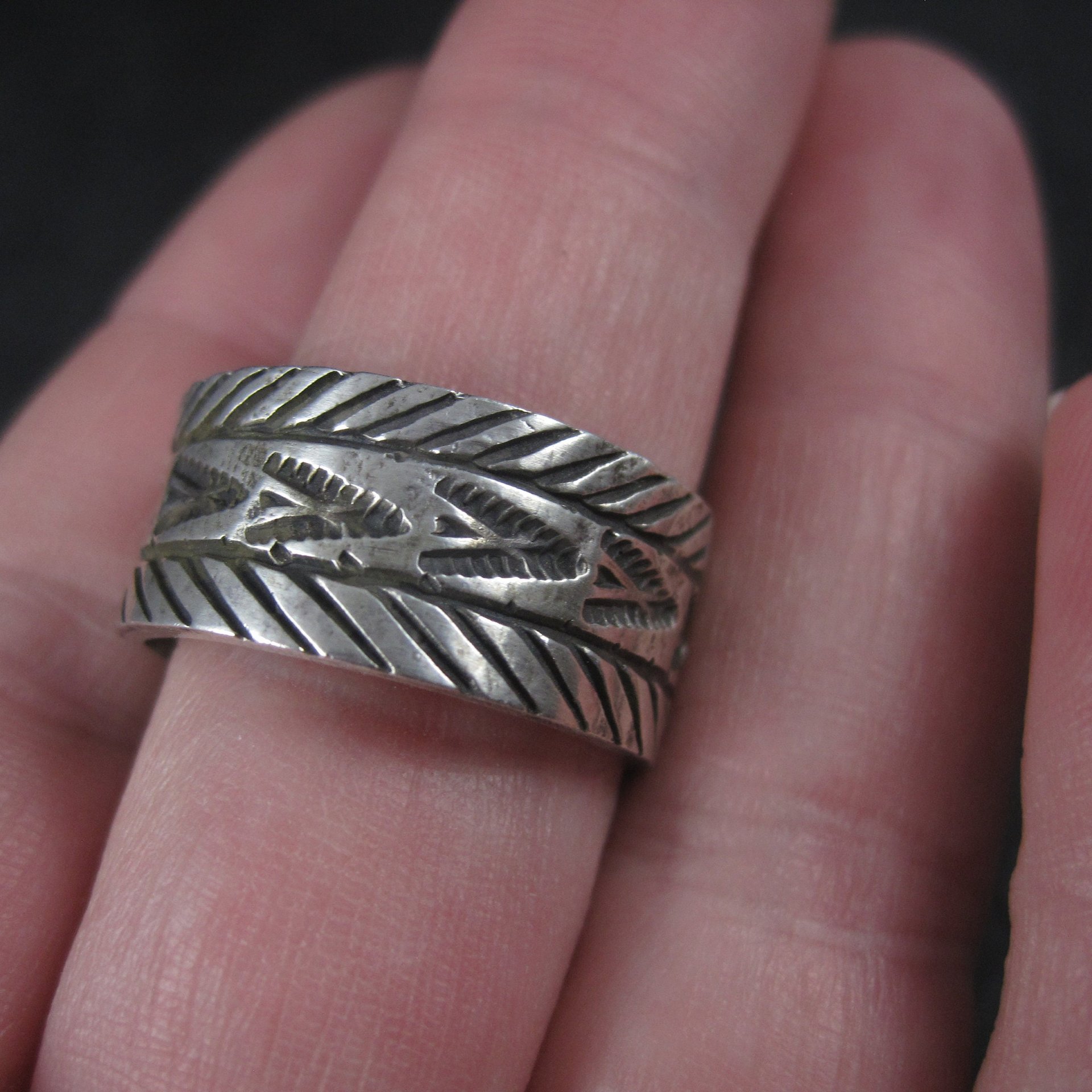 Wide Vintage Southwestern Sterling Band Ring Available in Sizes 8 and 10 Nathan Lovato