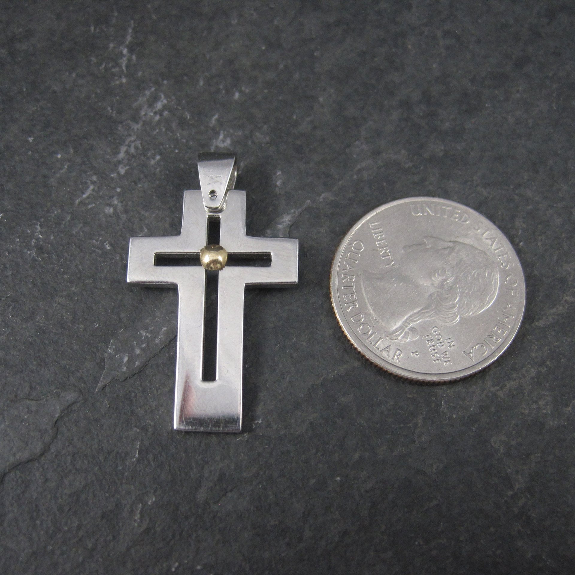 Stainless Steel 18K Gold Cross Pendant