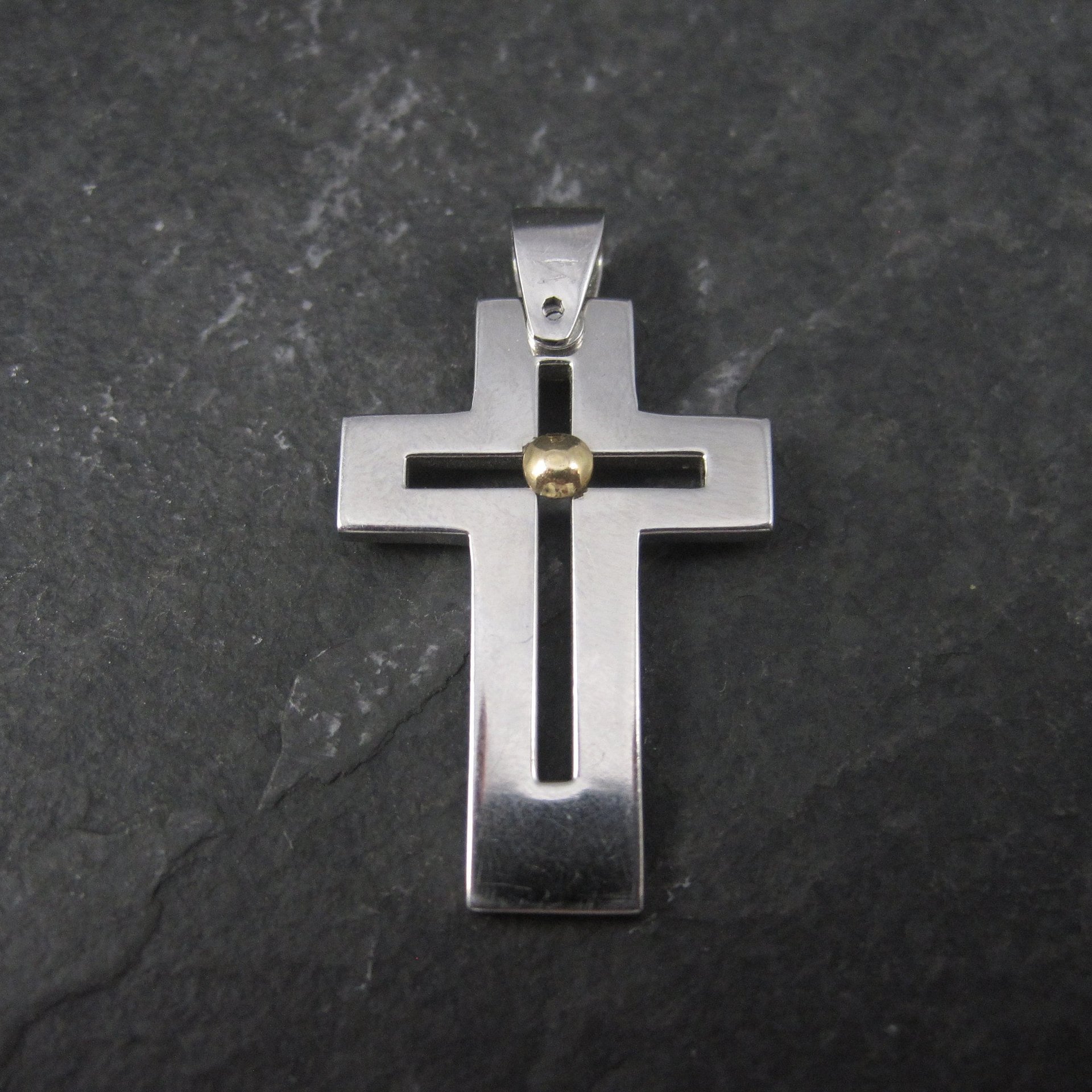 Stainless Steel 18K Gold Cross Pendant