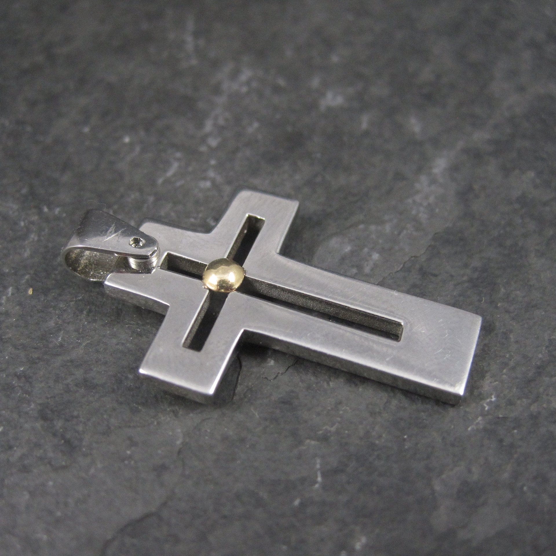 Stainless Steel 18K Gold Cross Pendant