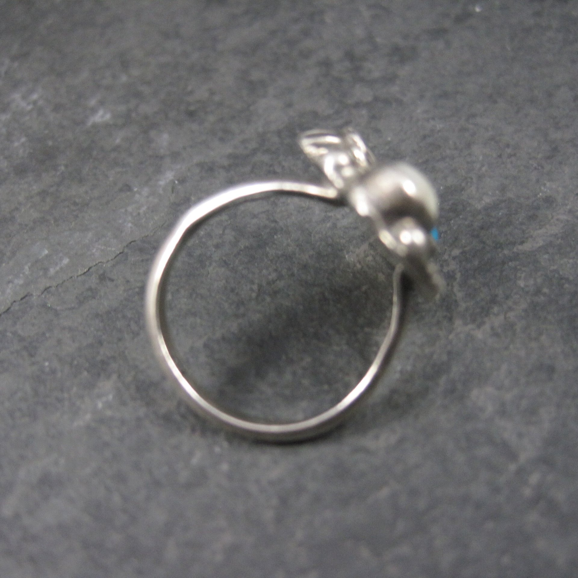 Vintage Southwestern Sterling Mother of Pearl Turquoise Ring Size 5 Pauline Dolly Foutz