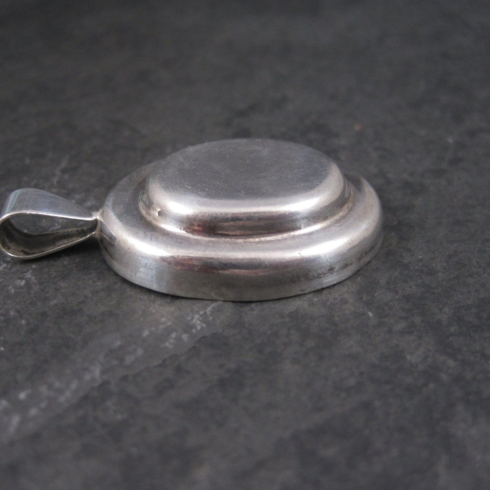 Vintage Domed Modernist Sterling Oval Pendant
