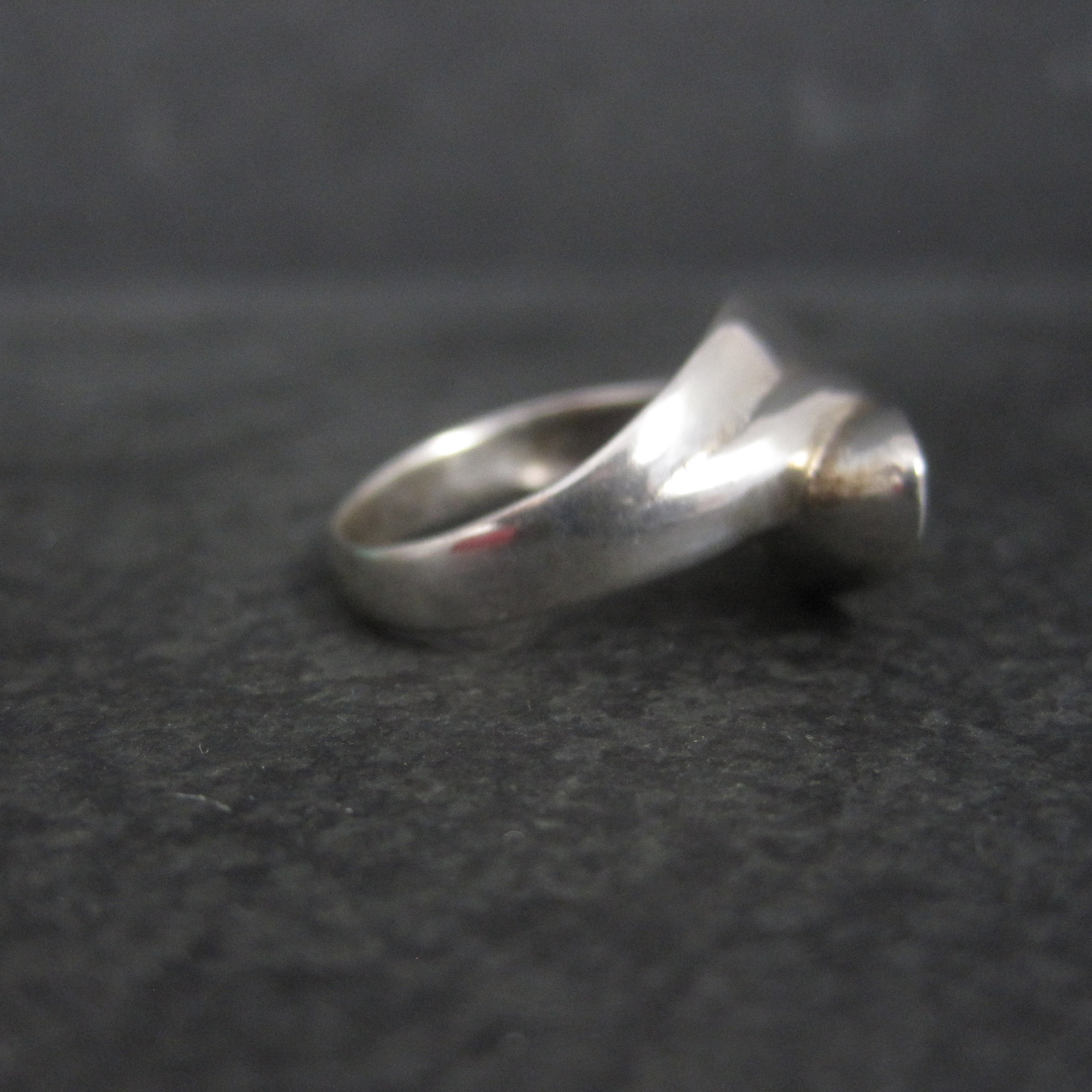 Vintage Sterling Flower Petal Crossover Ring Size 7