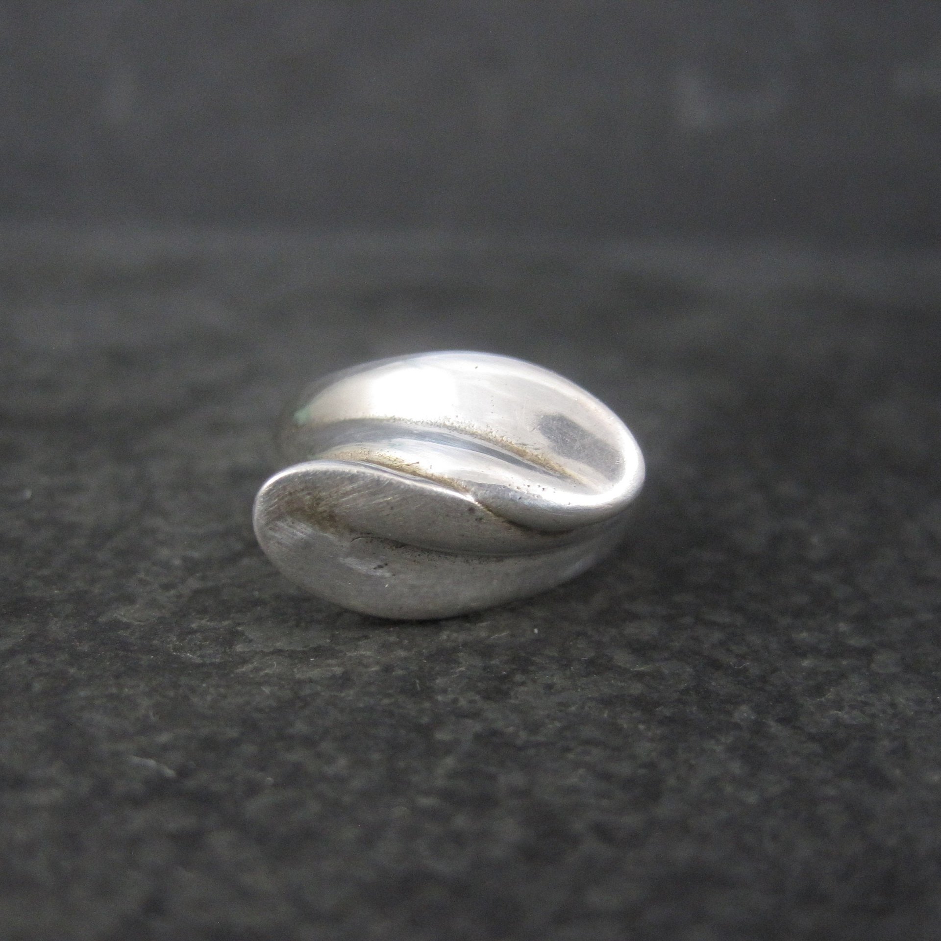 Vintage Sterling Flower Petal Crossover Ring Size 7