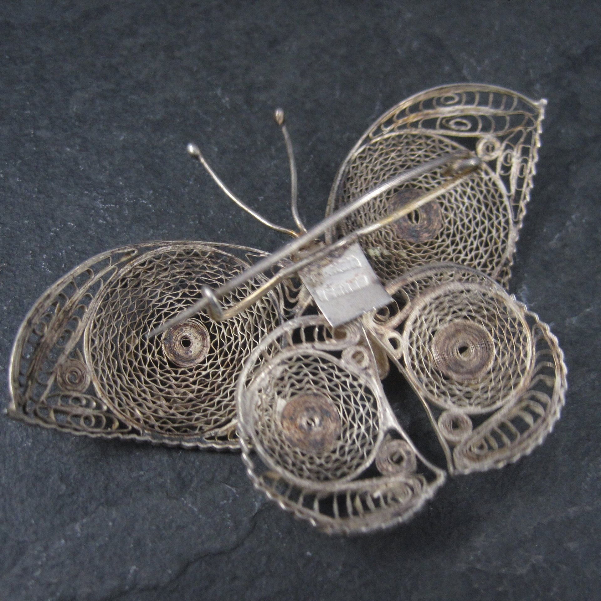 Estate Spun Sterling Butterfly Brooch