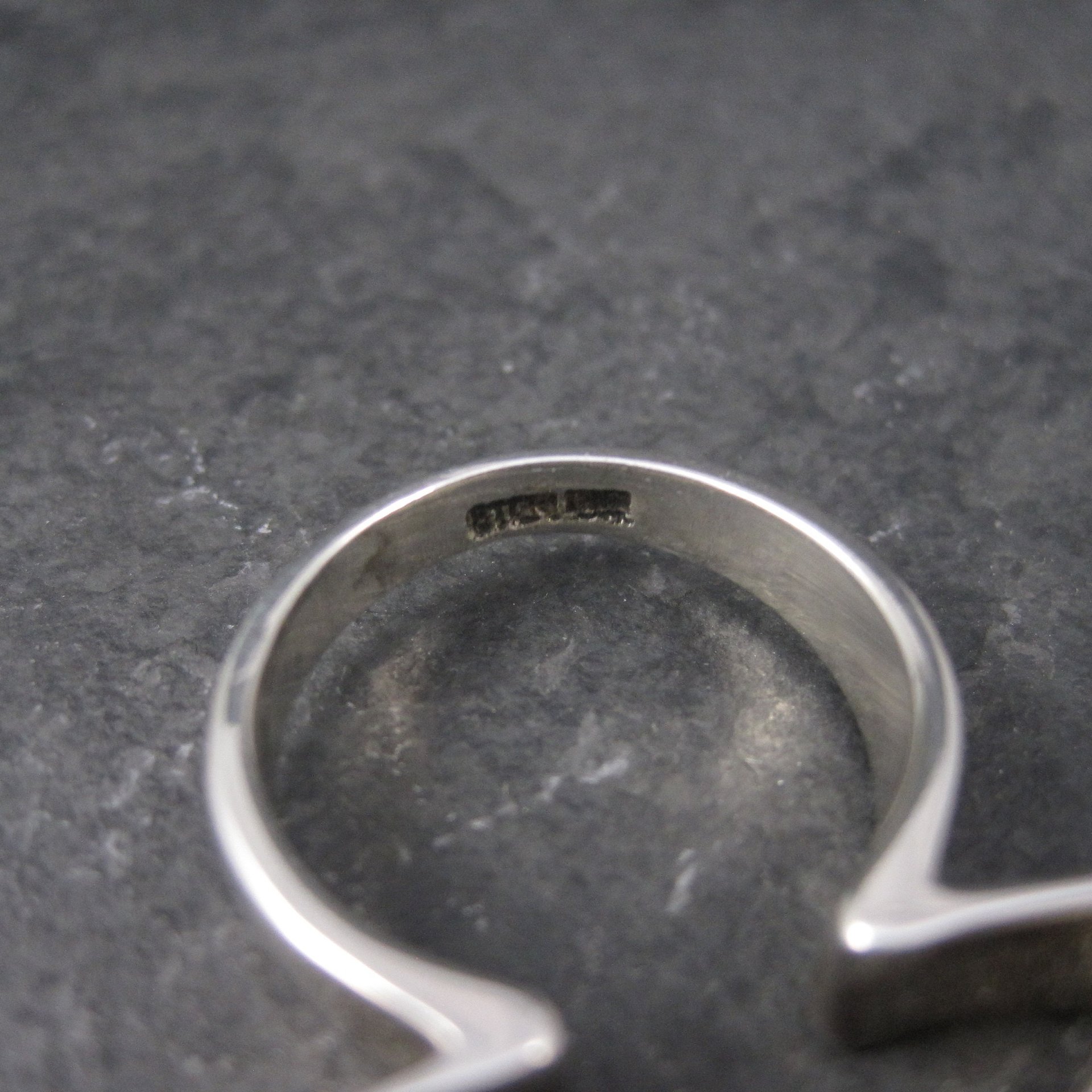 Unique Southwestern Sterling Angel Skin Coral Inlay Ring Size 6