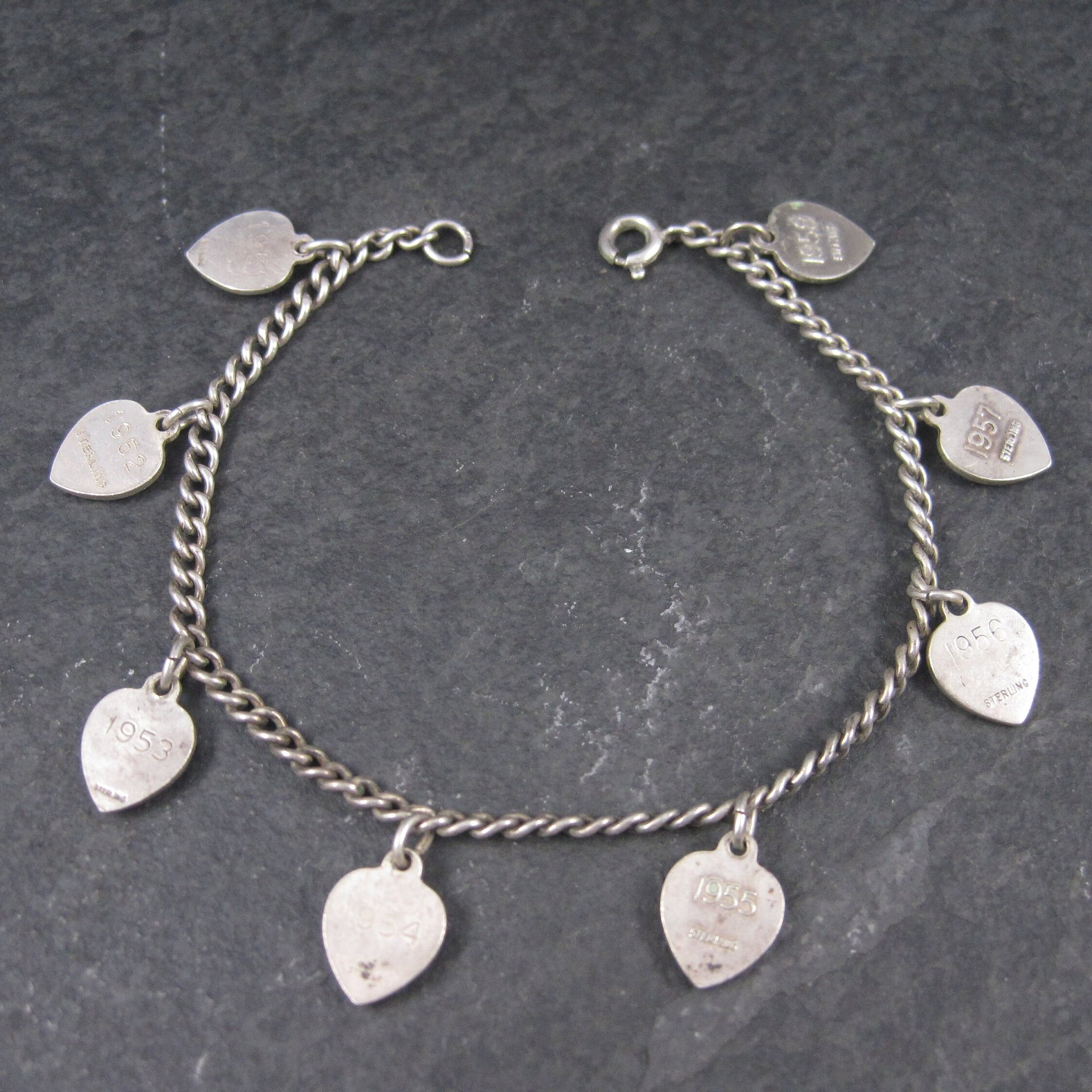 Vintage Sterling Beta Sigma Phi Charm Bracelet 1951-1958