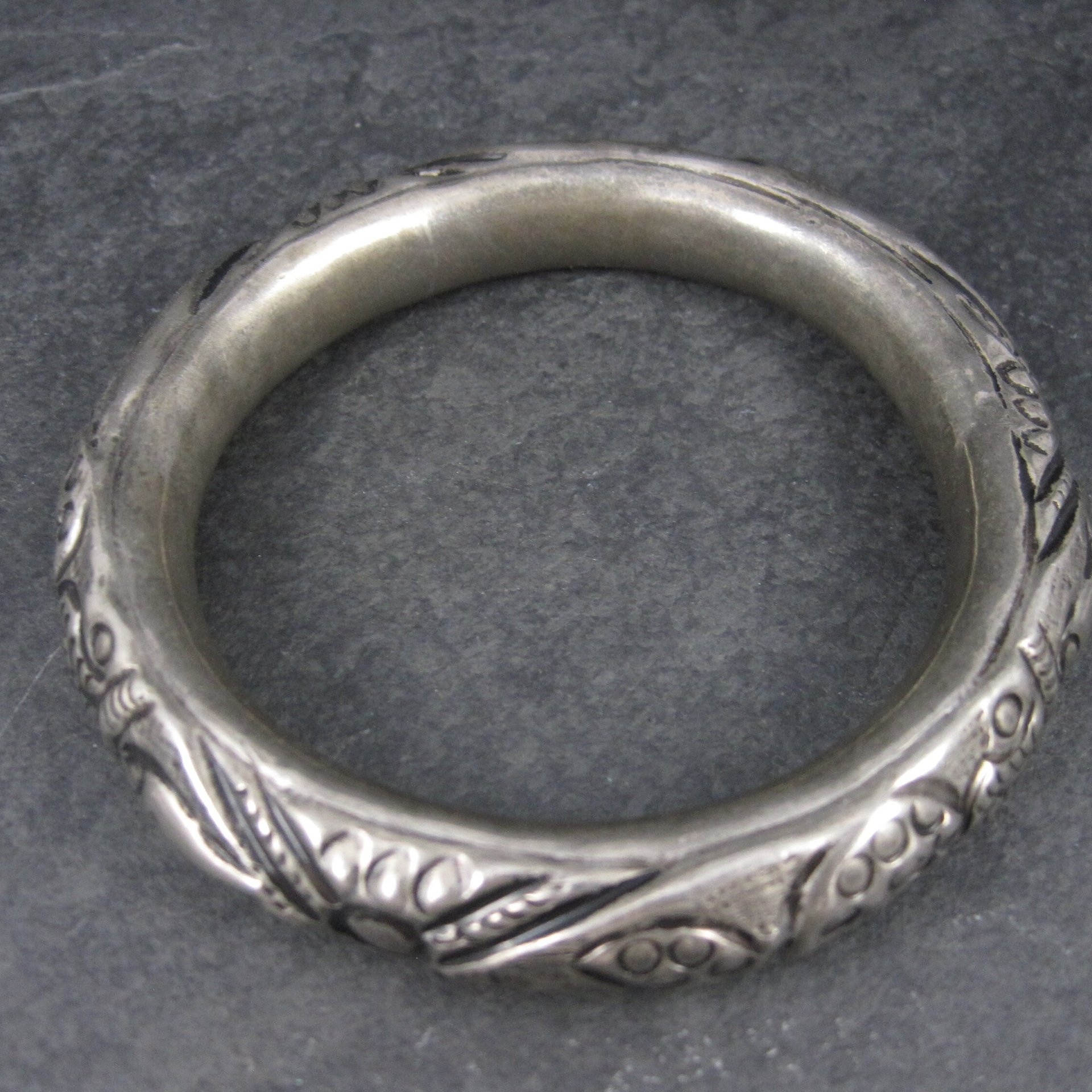Lot of 3 Chunky Silver Plated Tribal Bangle Bracelets