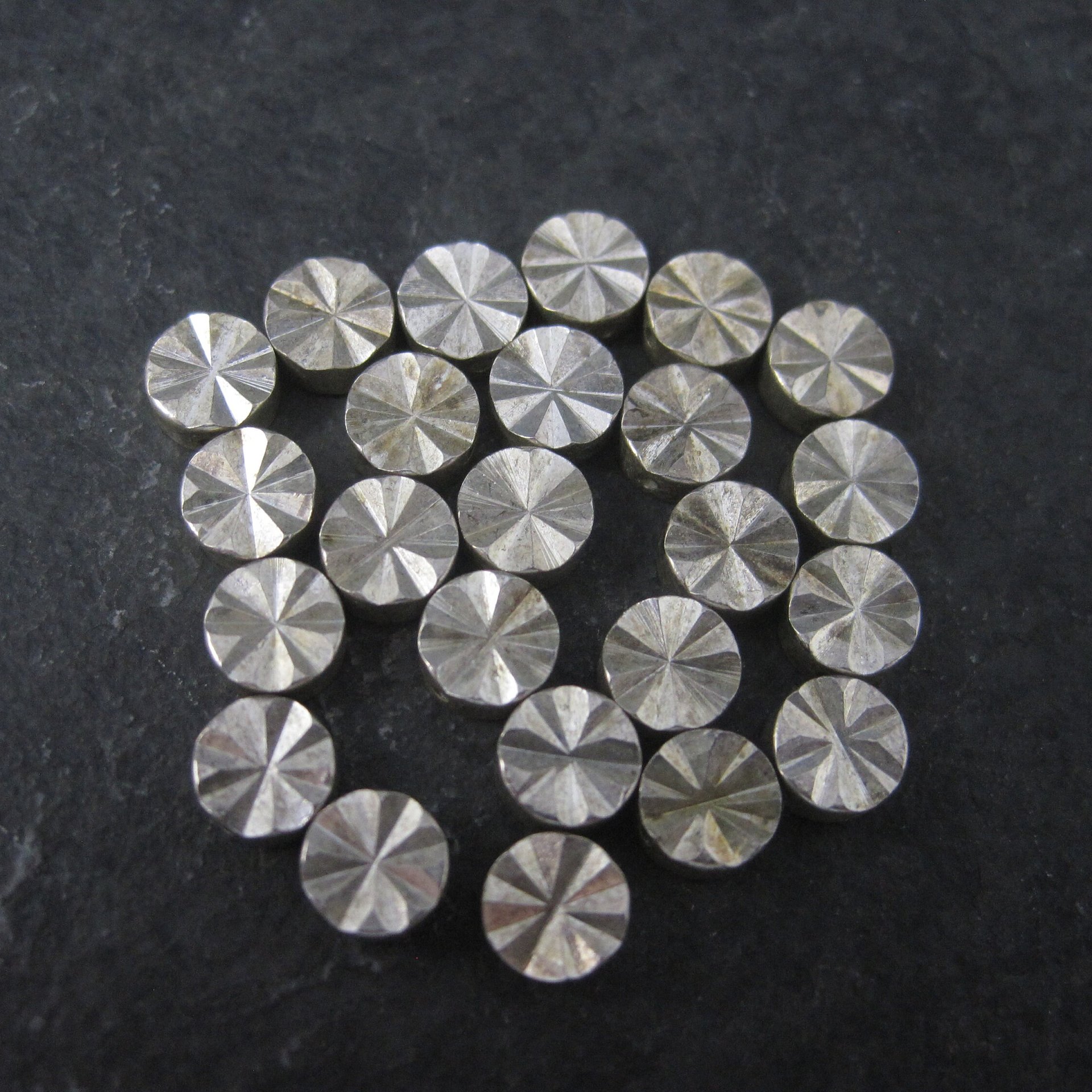 Destash Lot of 6mm Silver Plated Diamond Cut Disk Beads
