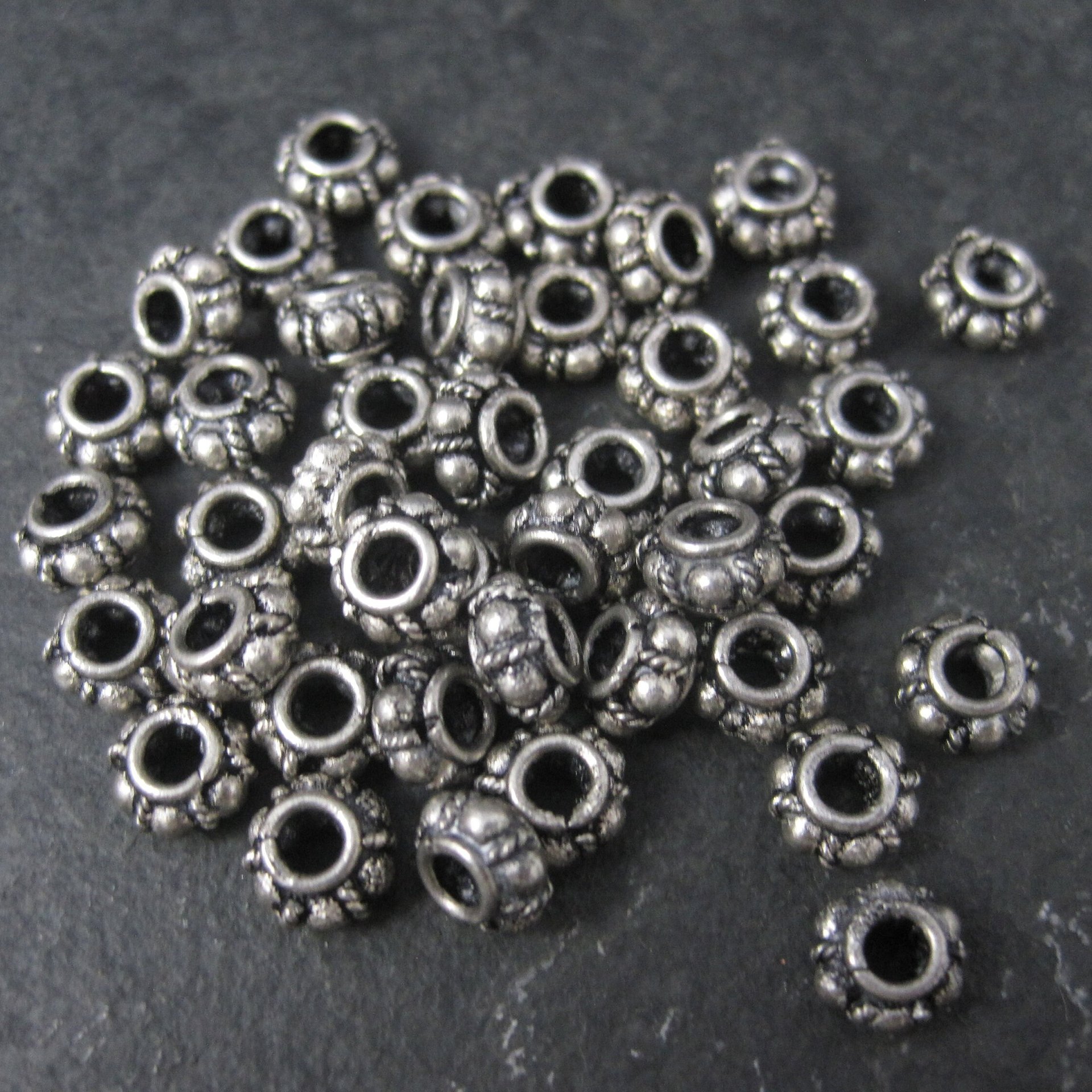 Destash lot of 43 Sterling Beads 6x4mm