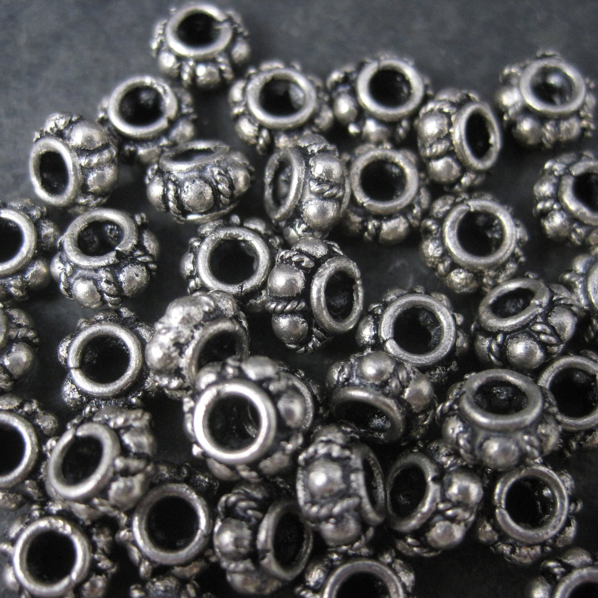 Destash lot of 43 Sterling Beads 6x4mm