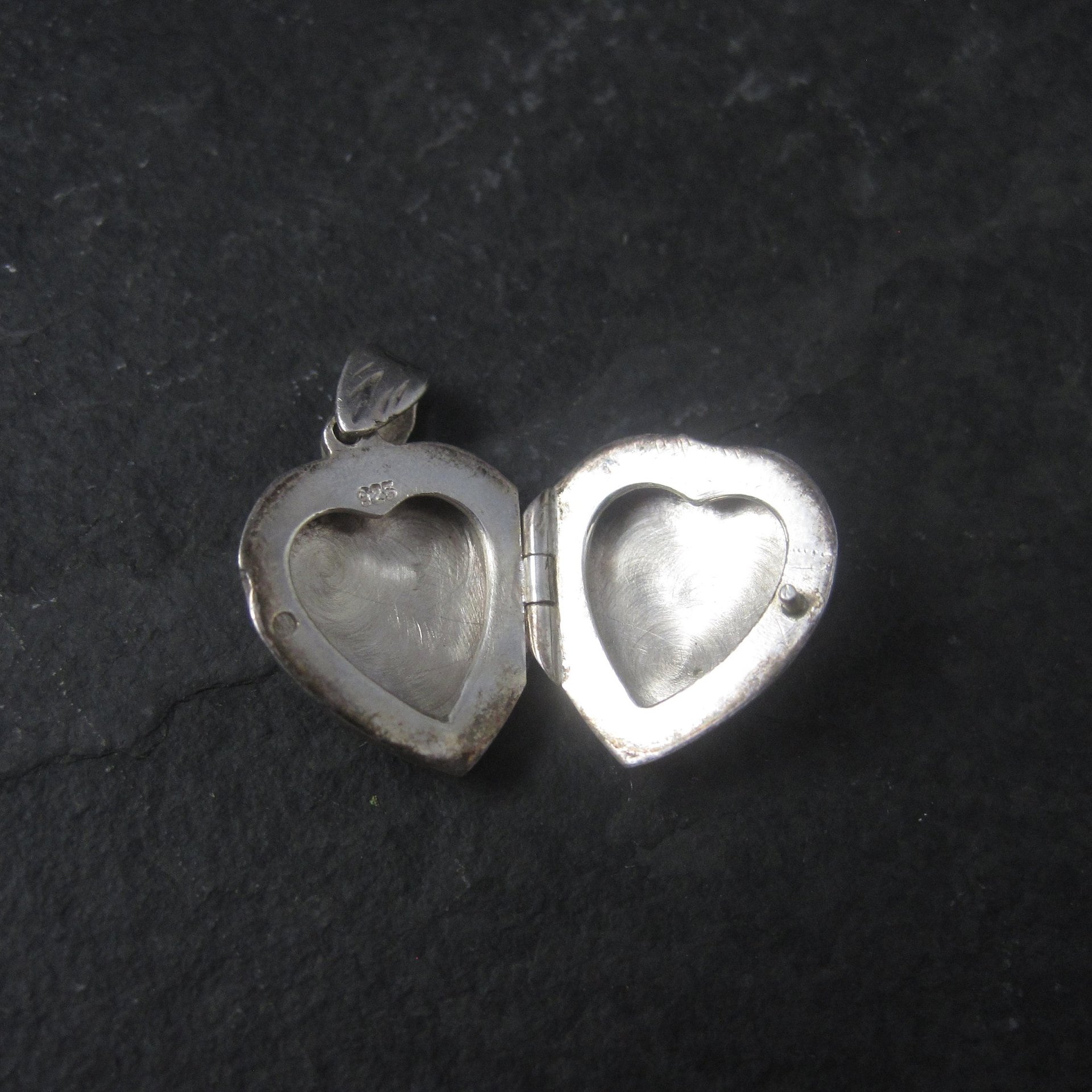 Vintage Sterling Puffy Heart Locket Pendant
