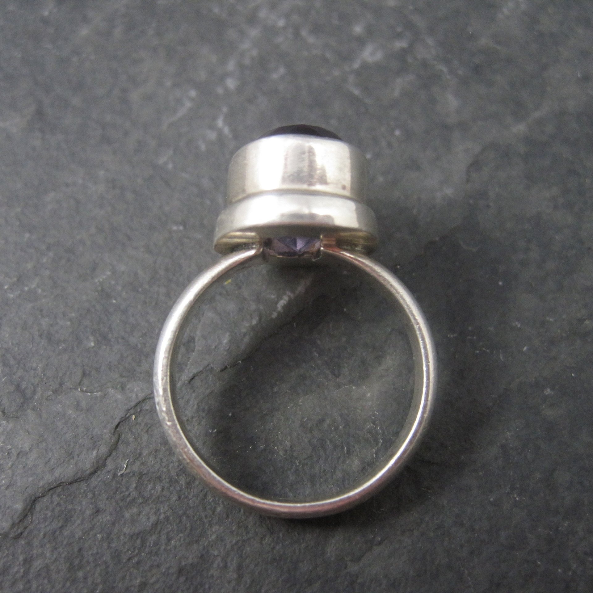 Estate Sterling Amethyst Ring Size 7.75