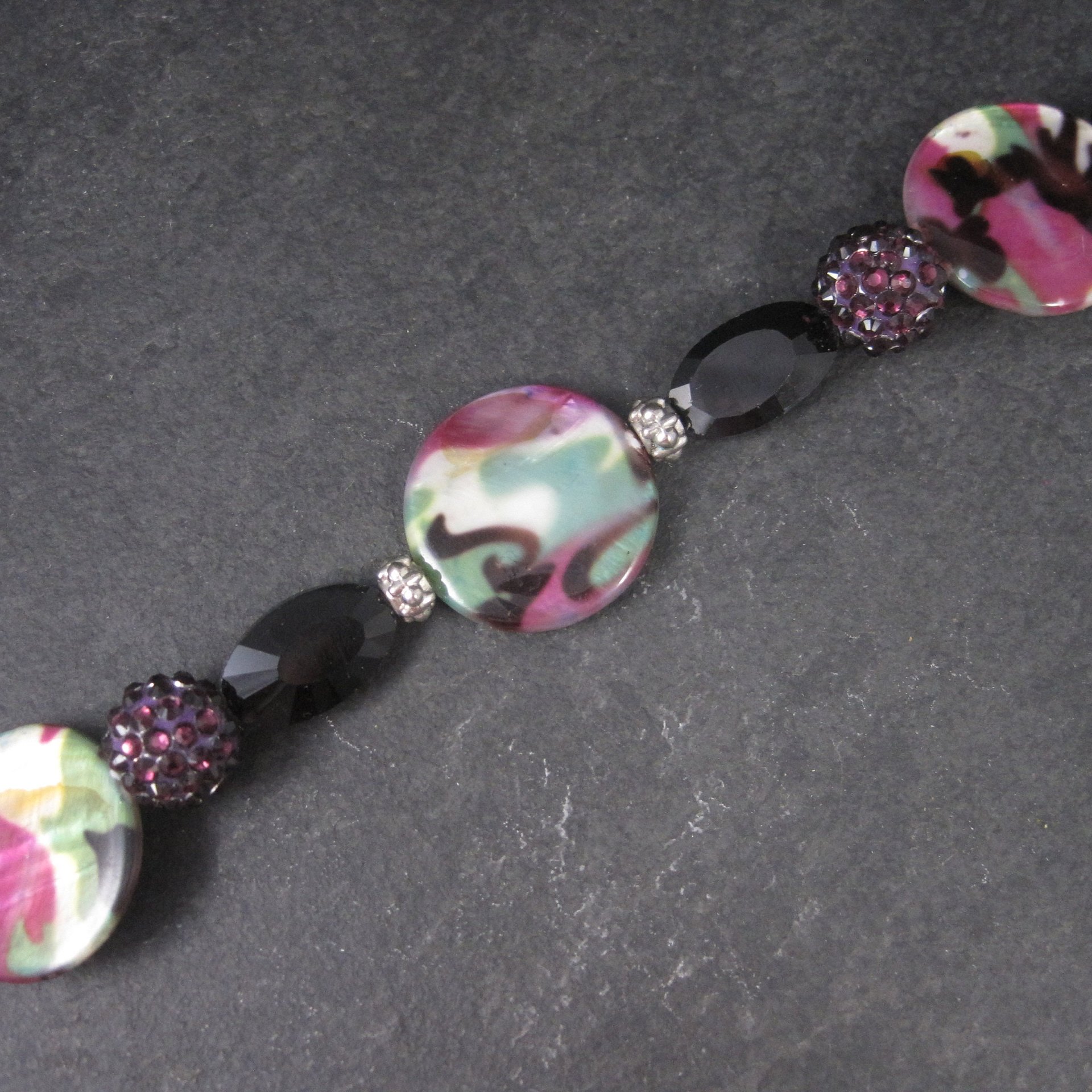 Purple and Black Bead Strand