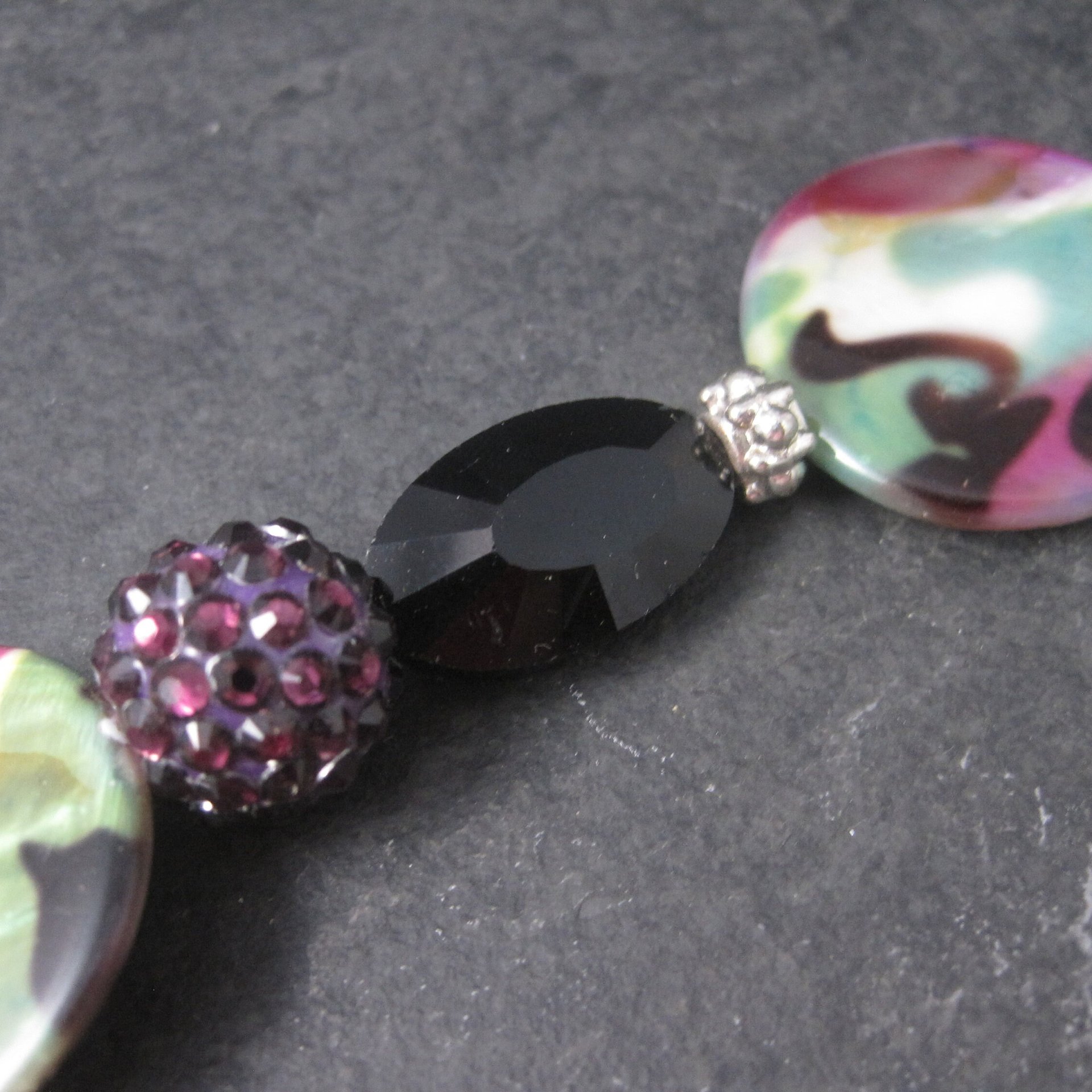 Purple and Black Bead Strand