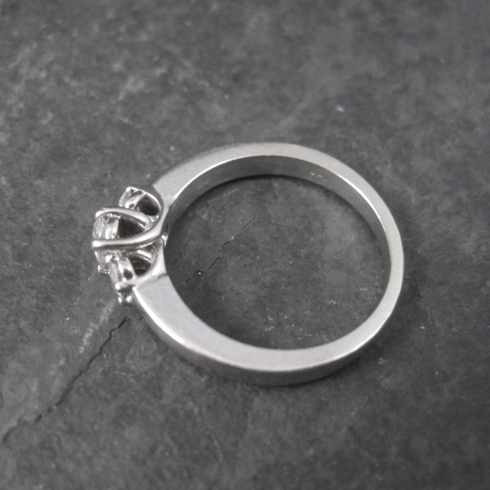 14K White Gold .50 Carat 3 Stone Diamond Ring Size 7