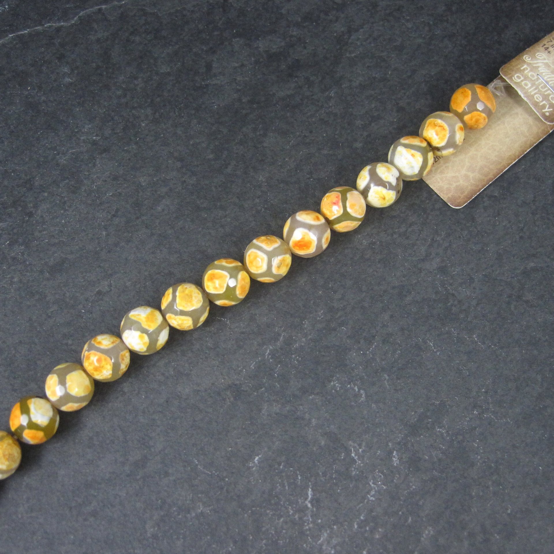 Orange Faceted Agate 12mm Bead Strand