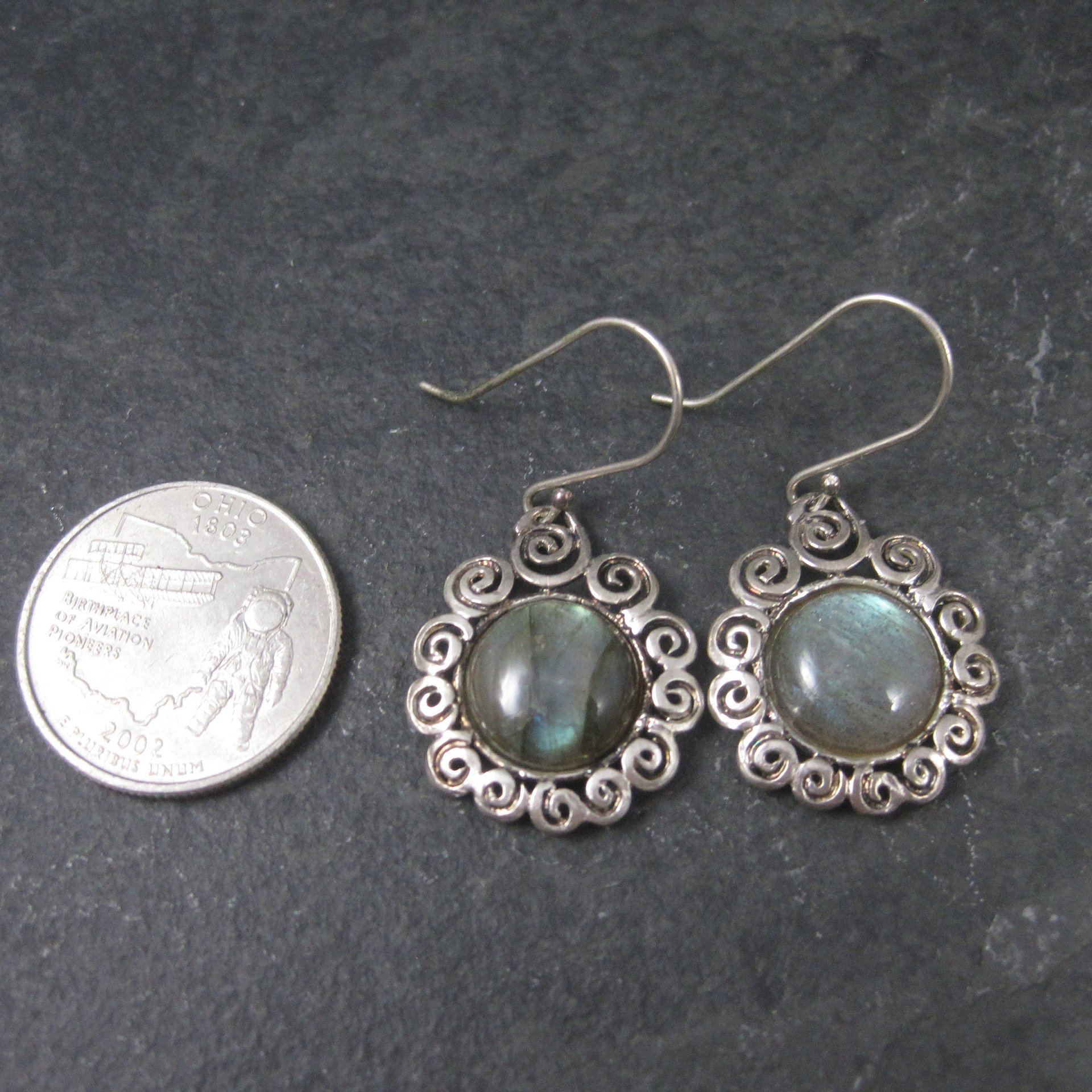 Vintage Sterling Labradorite Earrings