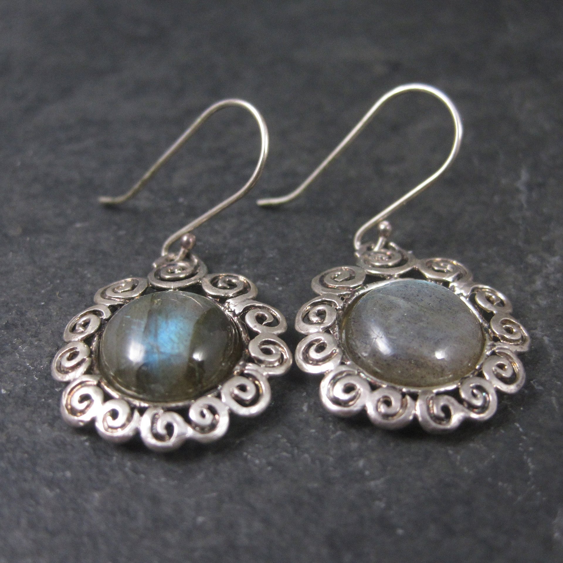 Vintage Sterling Labradorite Earrings