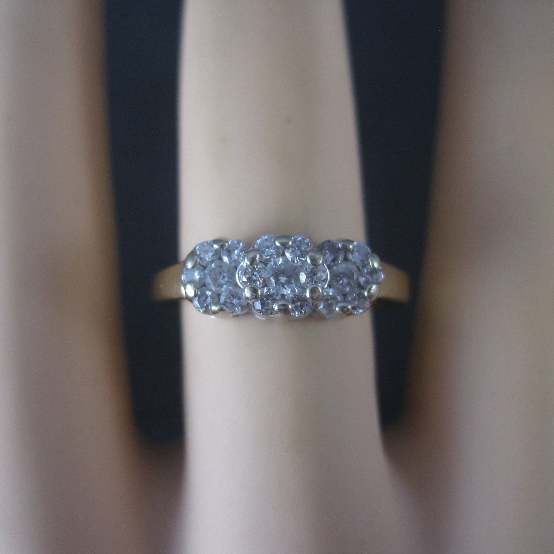 14K .50 Carat Diamond Cluster Ring Size 8.25