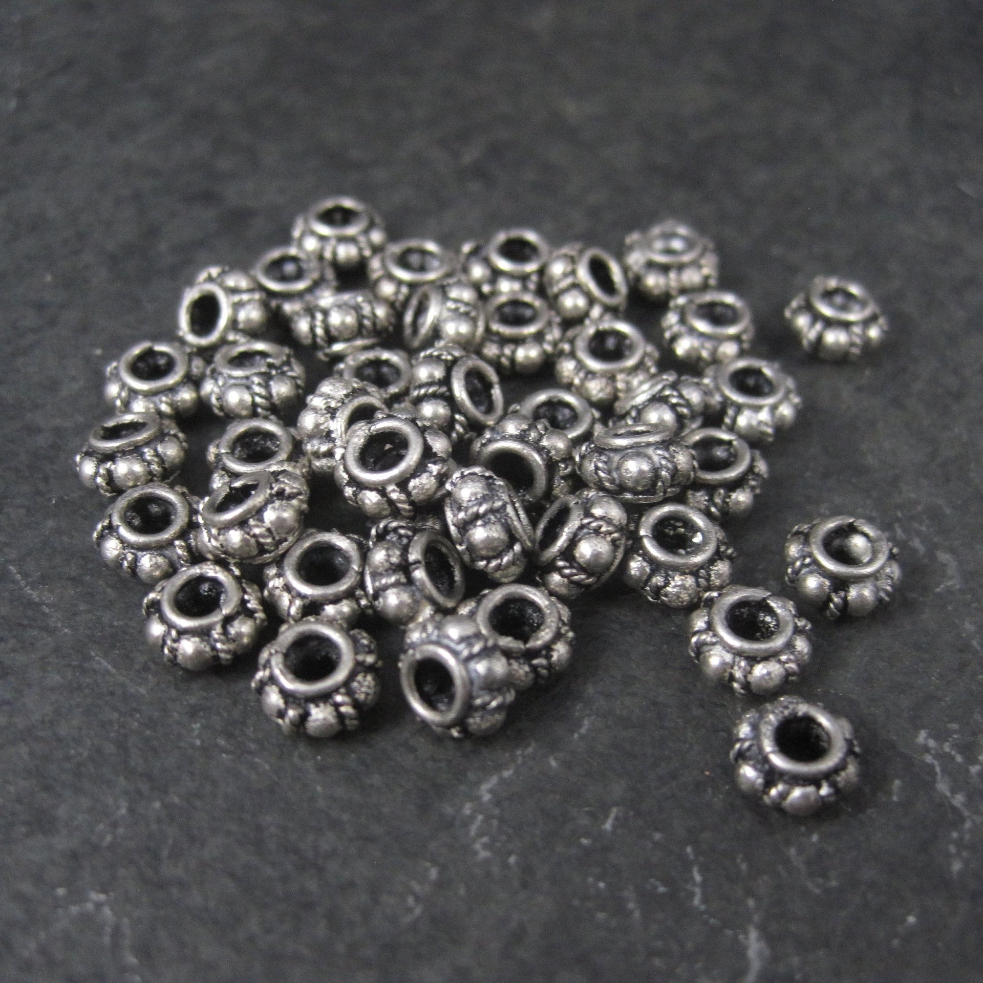 Destash lot of 43 Sterling Beads 6x4mm