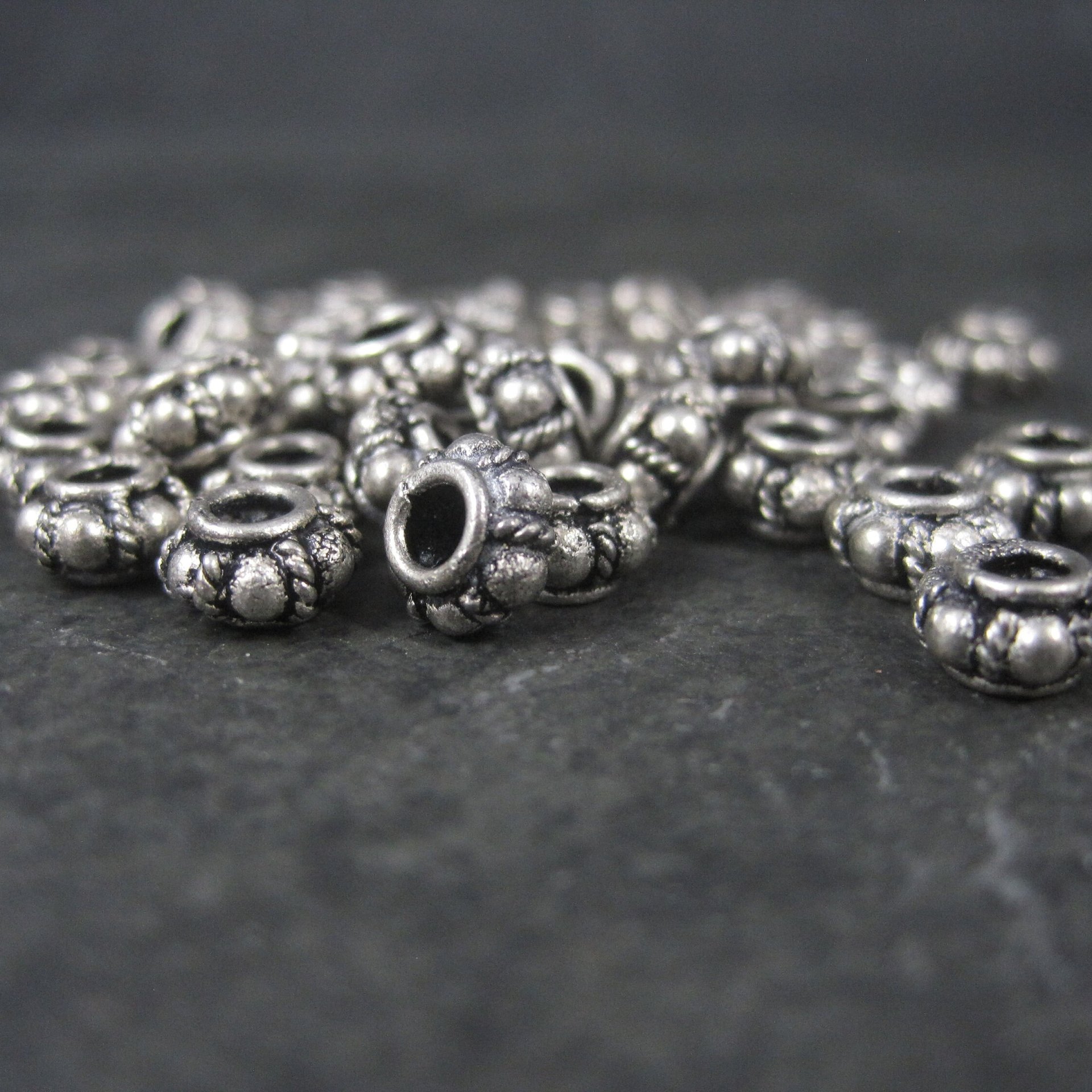 Destash lot of 43 Sterling Beads 6x4mm