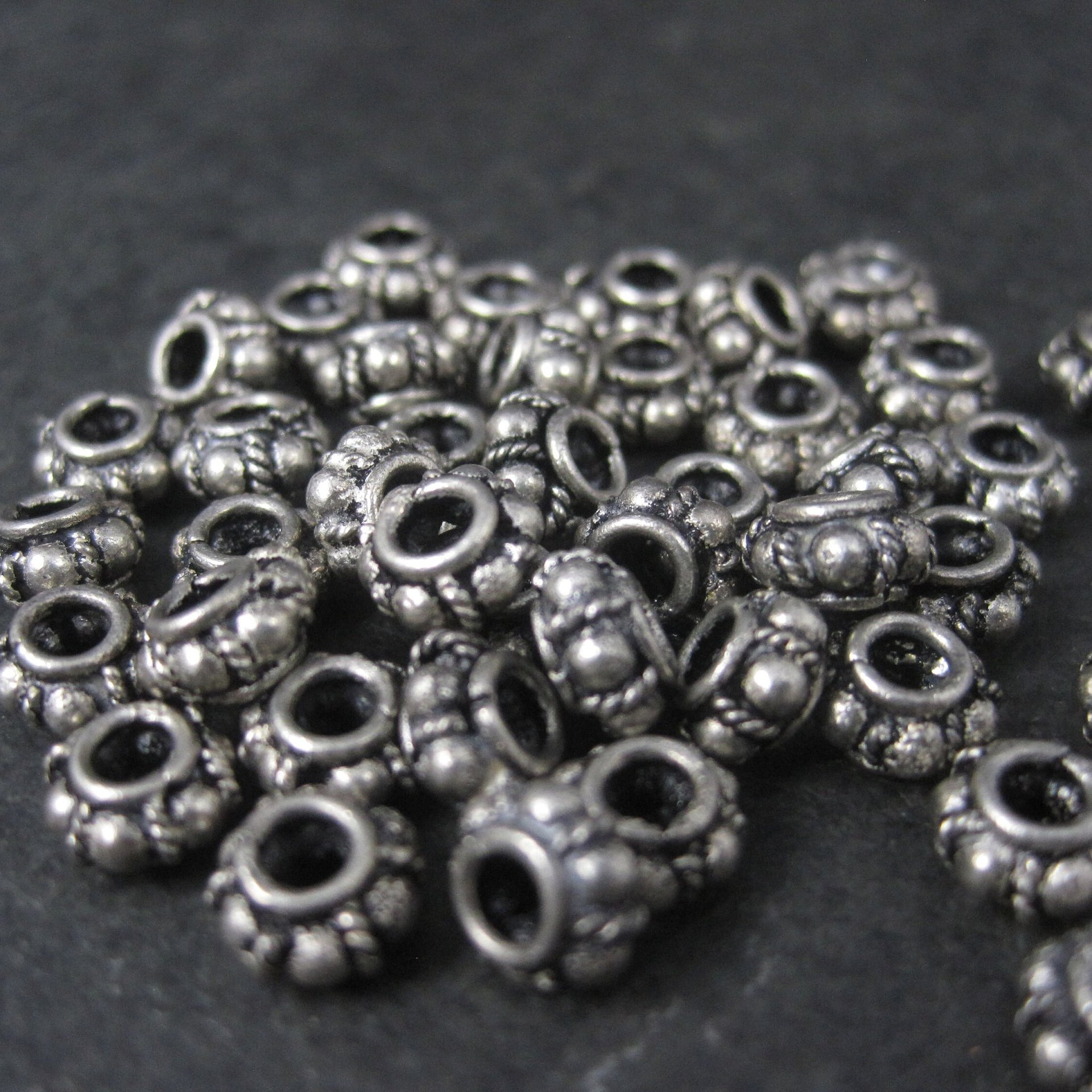 Destash lot of 43 Sterling Beads 6x4mm
