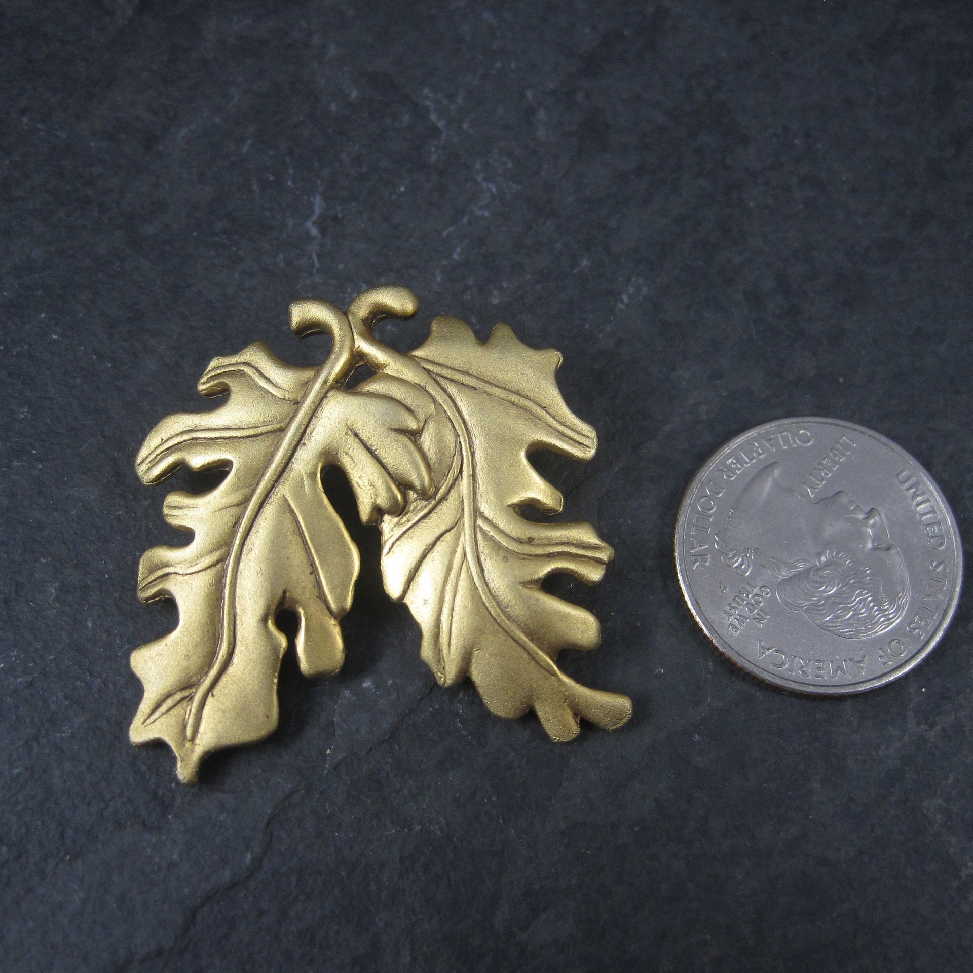 Vintage Danecraft Gold Tone Leaf Brooch