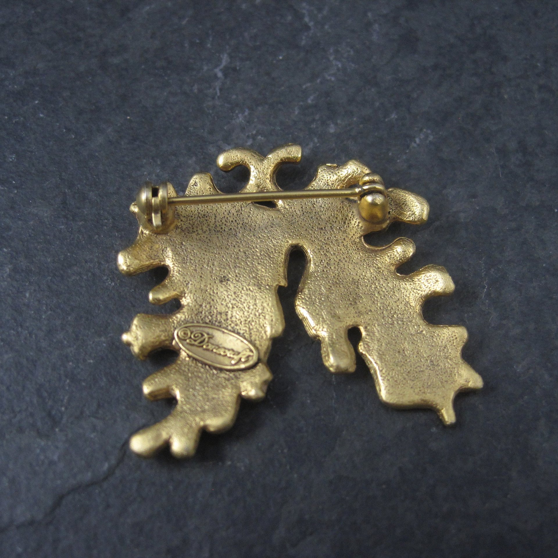 Vintage Danecraft Gold Tone Leaf Brooch