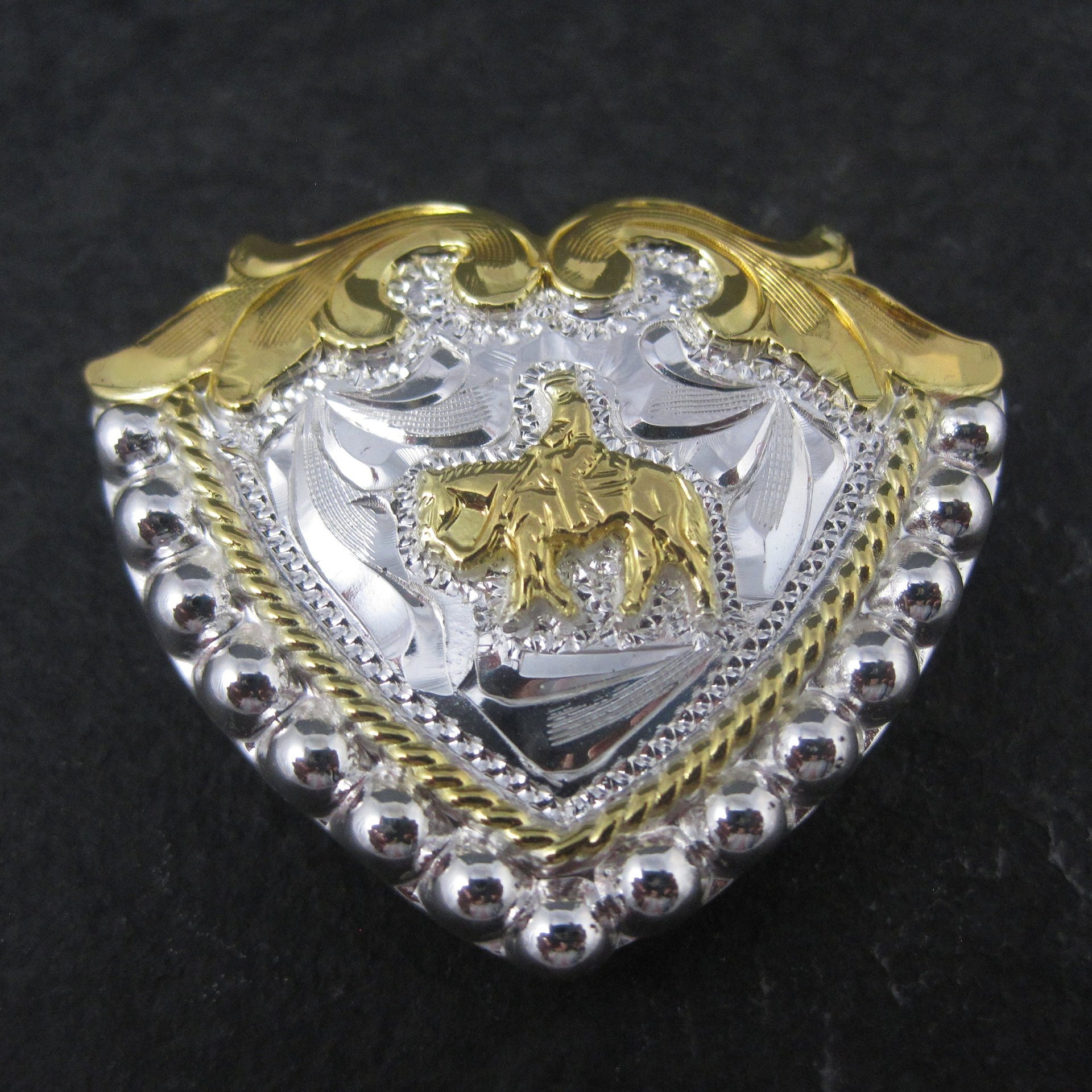 Vintage Circle Y Silver Western Horse Bandana Hair Tie Clip