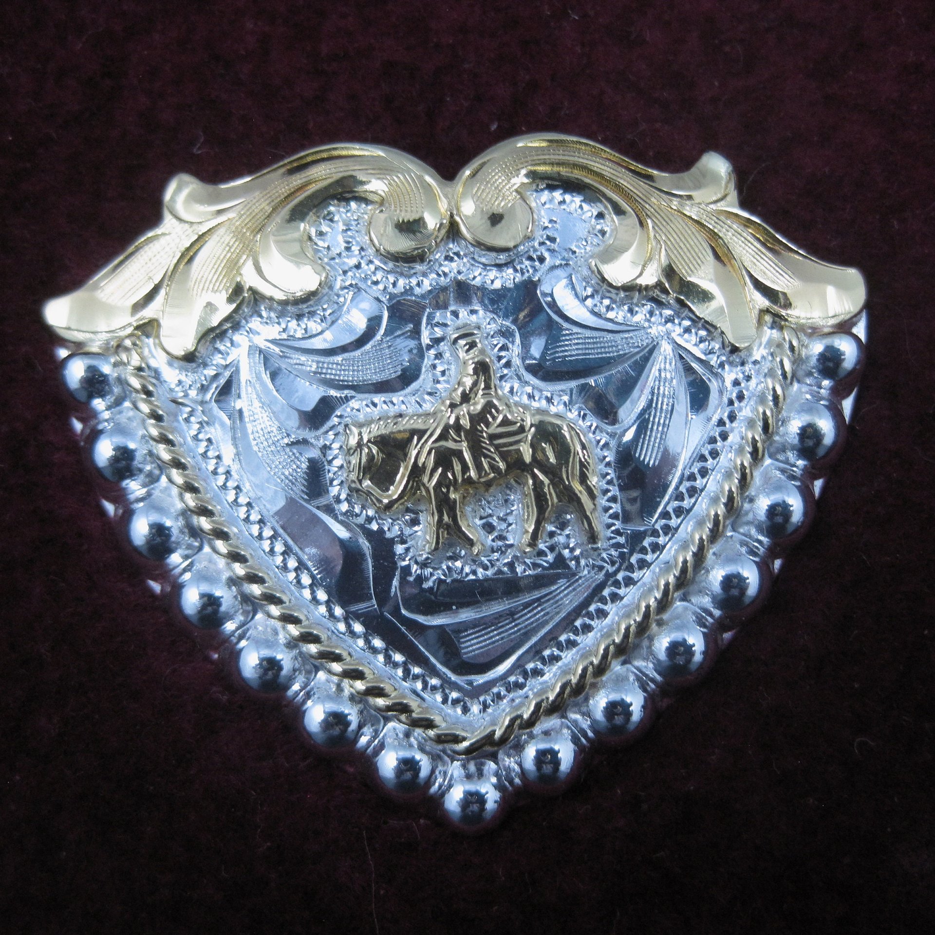 Vintage Circle Y Silver Western Horse Bandana Hair Tie Clip