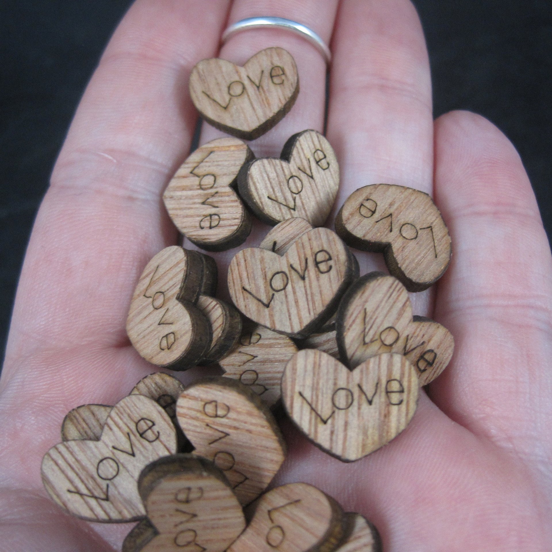 Wedding Table Confetti 100 Tiny Wooden Hearts