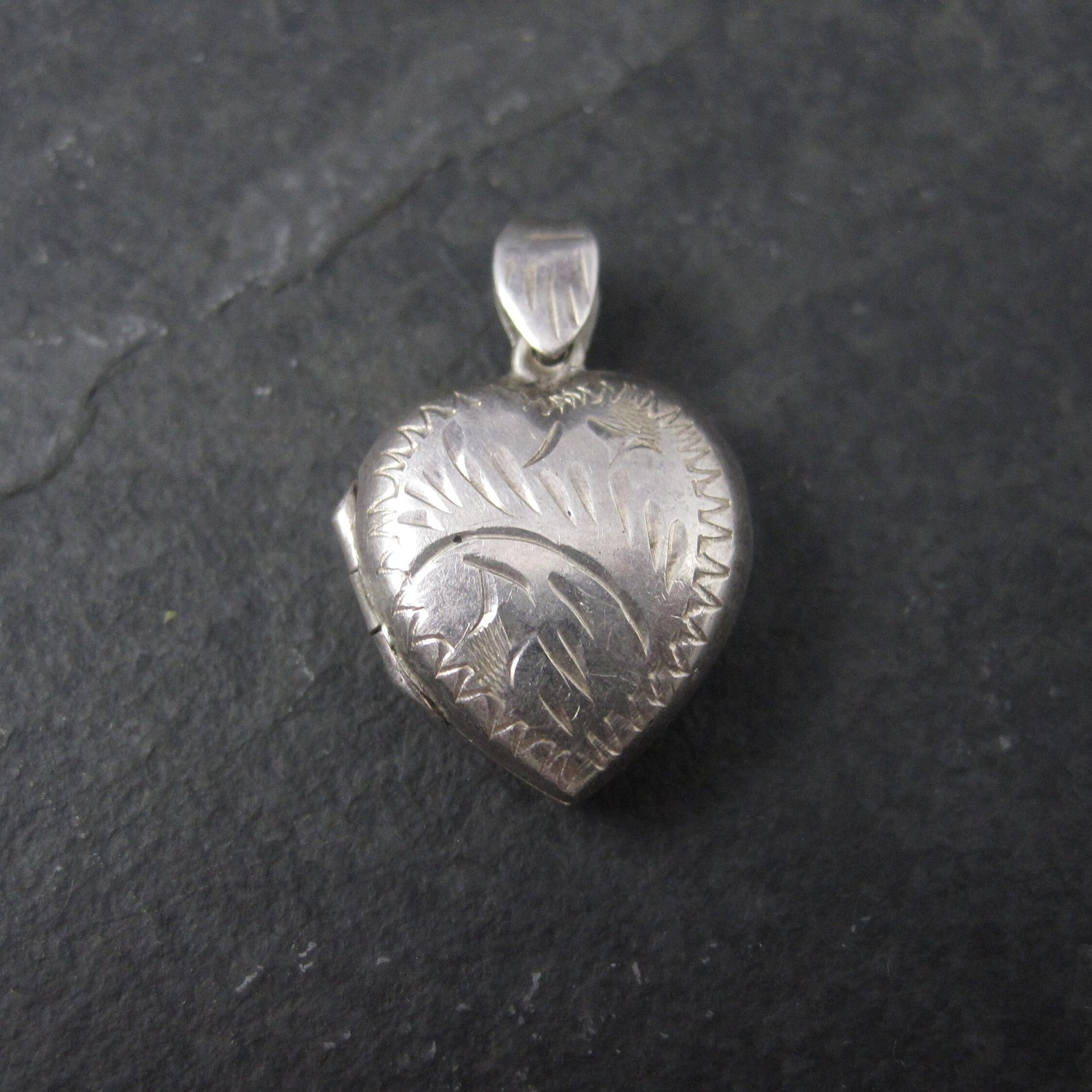 Vintage Sterling Puffy Heart Locket Pendant