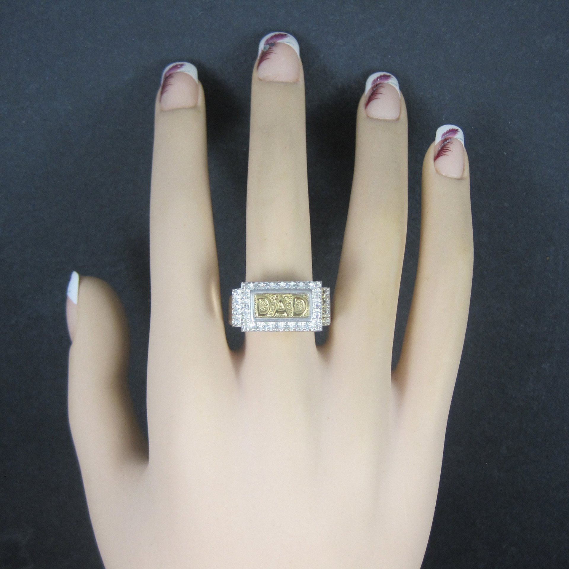 Vintage Sterling and Vermeil Dad Ring Size 11