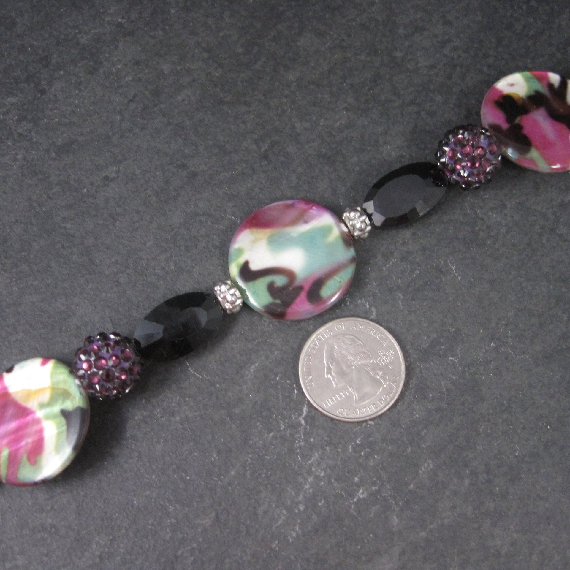 Purple and Black Bead Strand