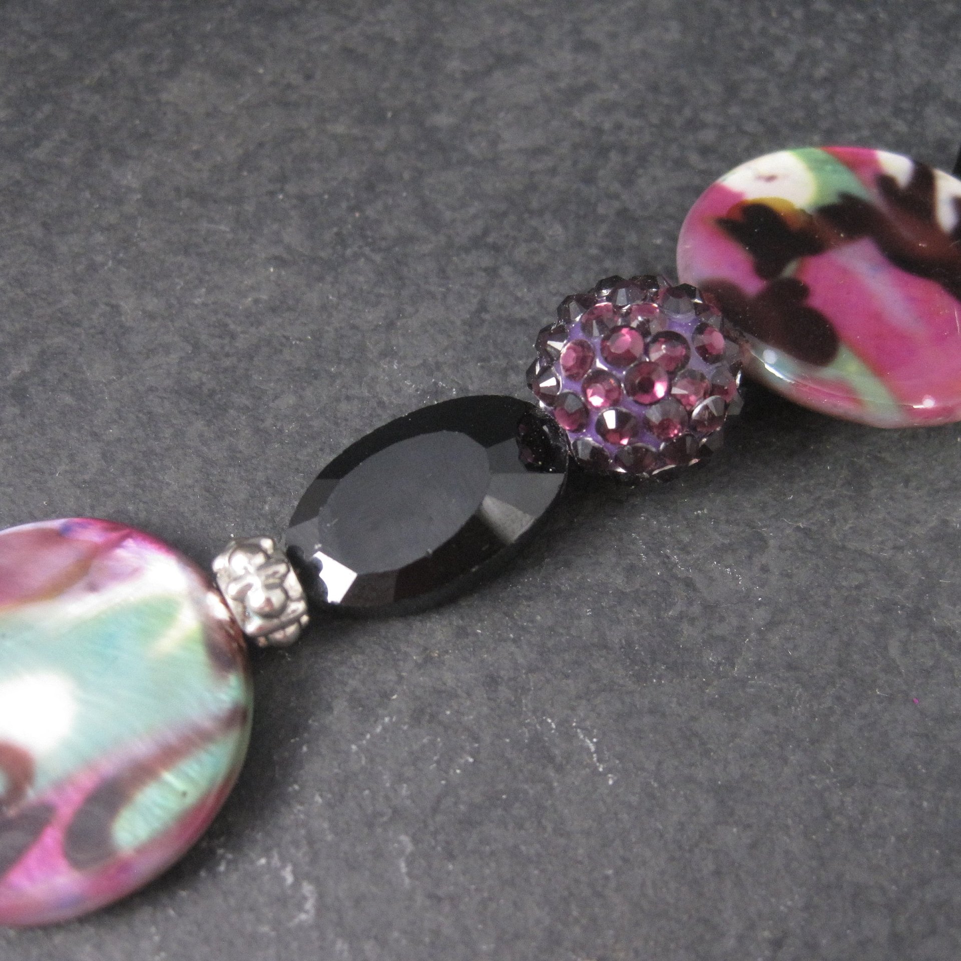 Purple and Black Bead Strand