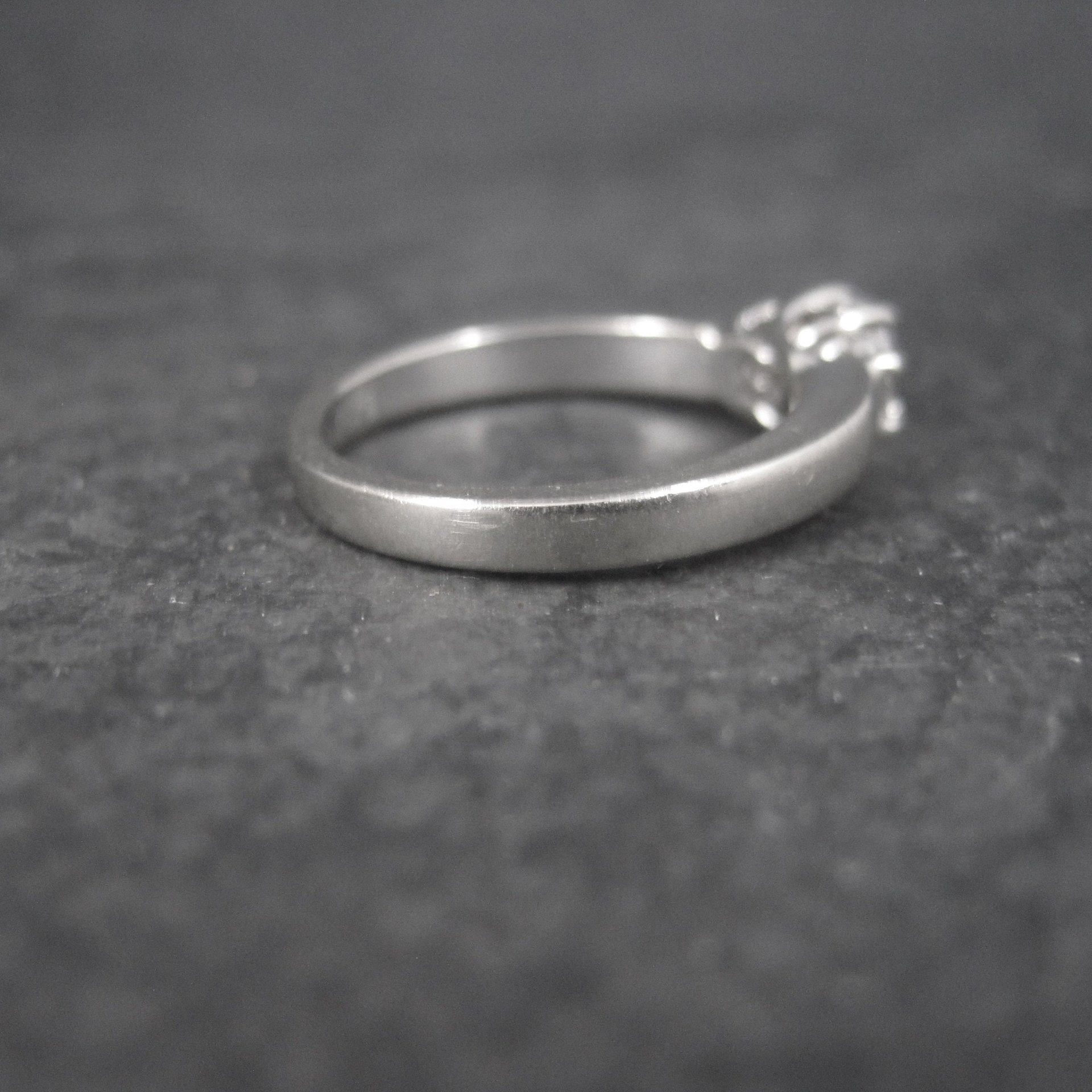 14K White Gold .50 Carat 3 Stone Diamond Ring Size 7