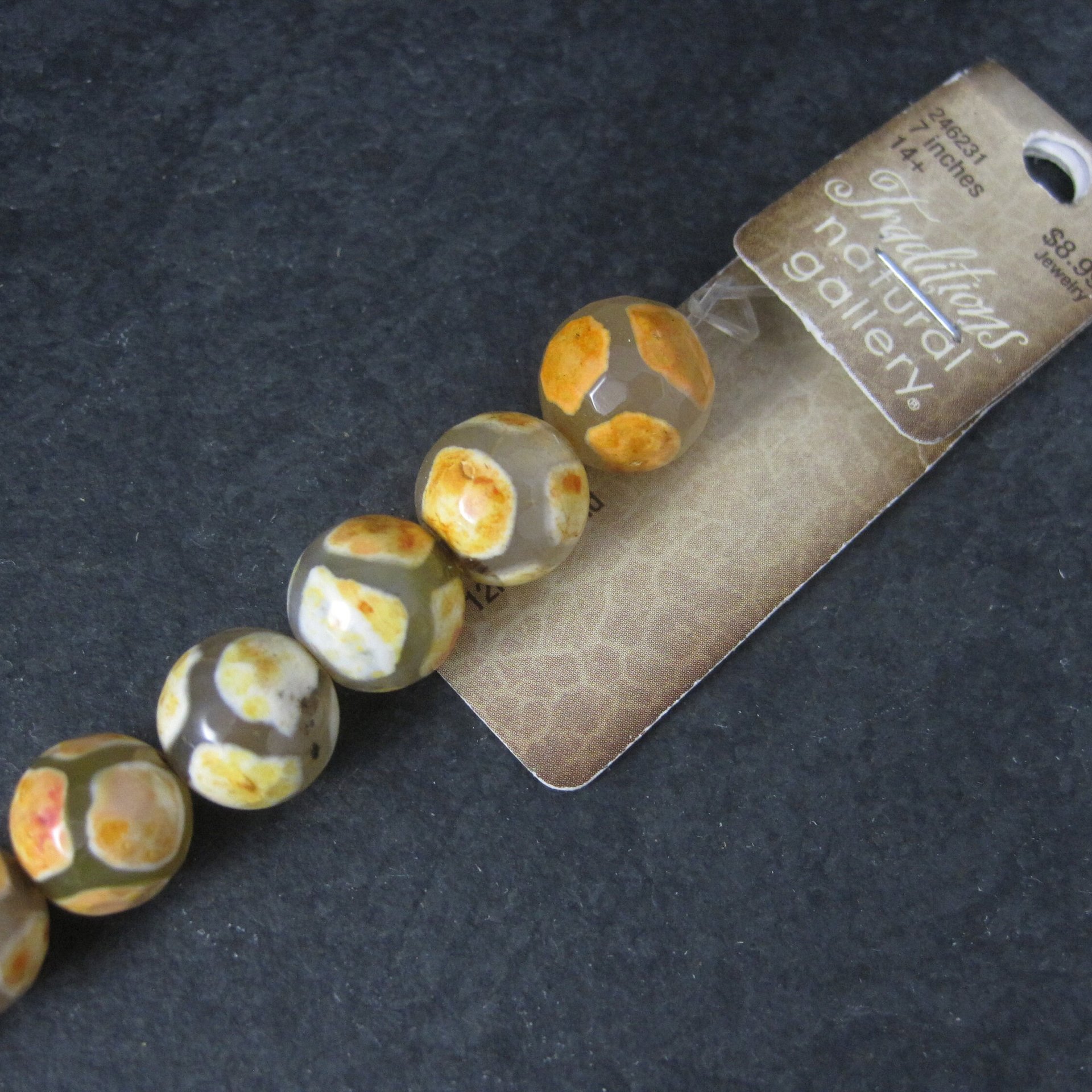 Orange Faceted Agate 12mm Bead Strand