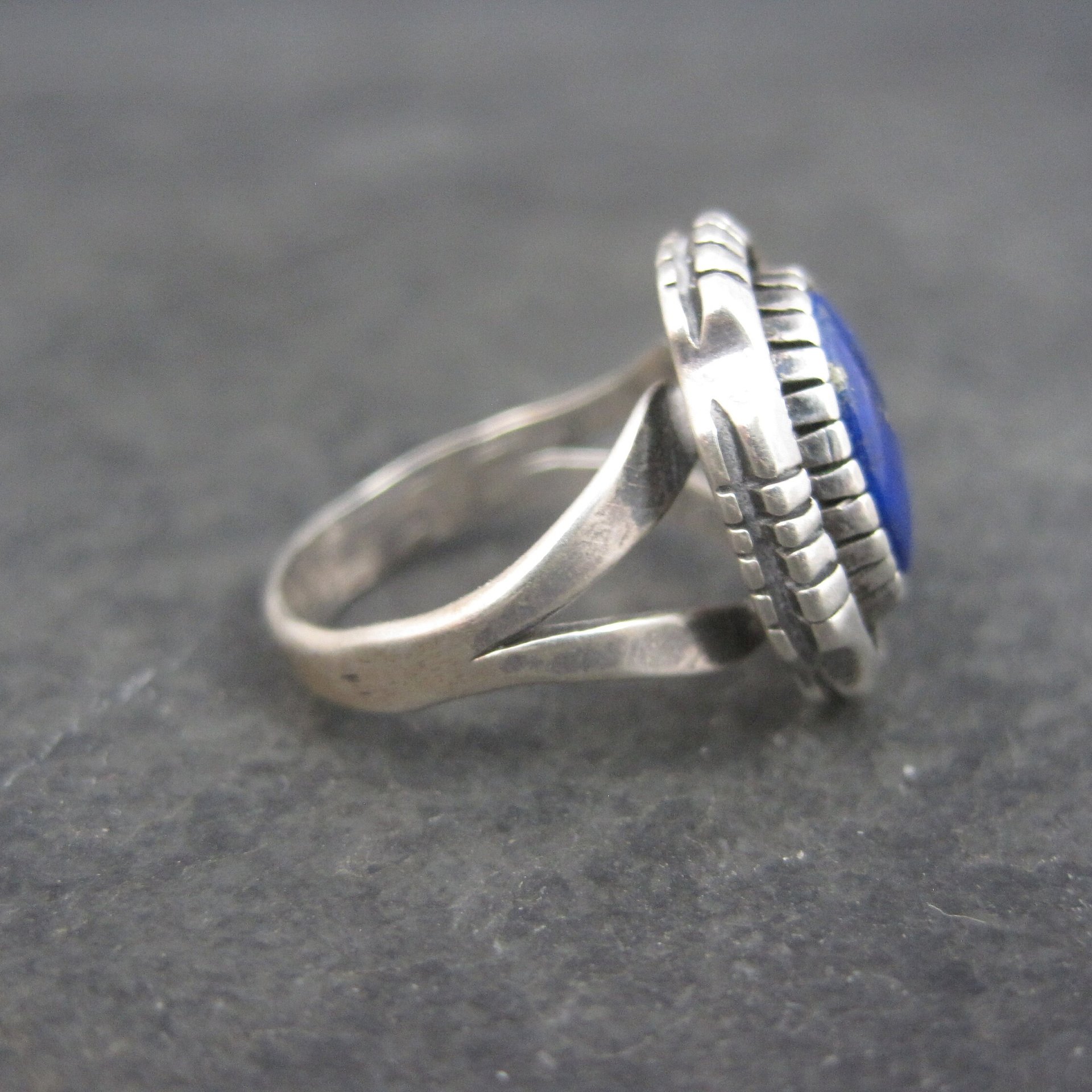 Vintage Southwestern Sterling Lapis Lazuli Pinky Ring Size 3.75