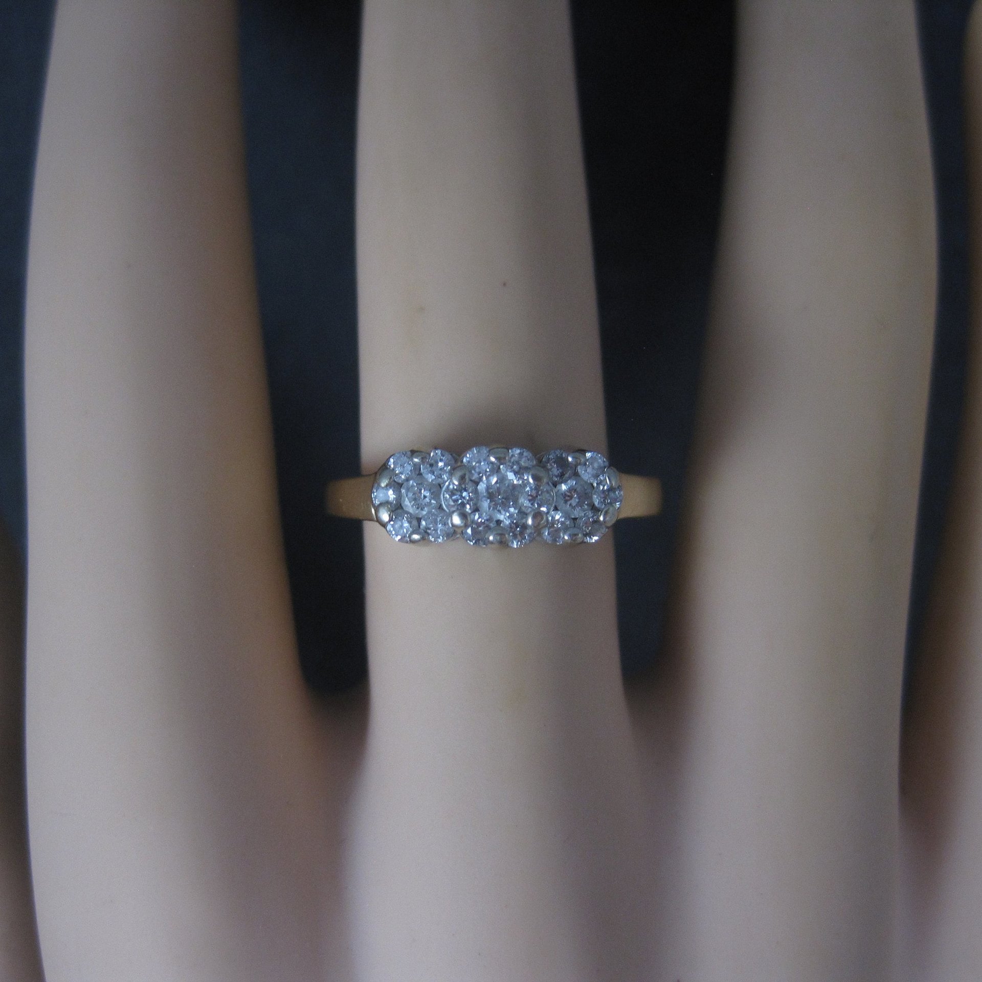 14K .50 Carat Diamond Cluster Ring Size 8.25